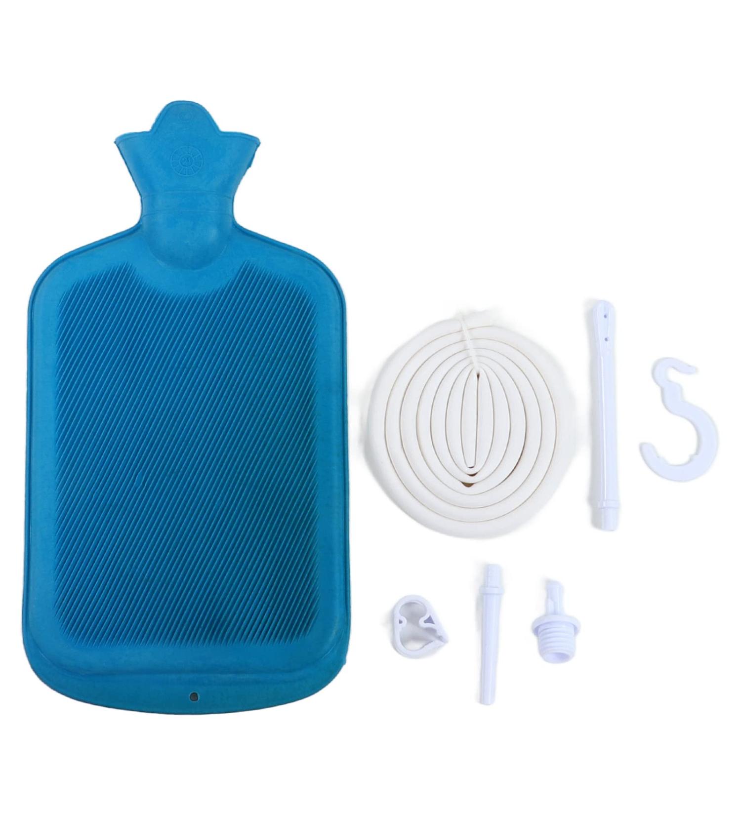 2L Silicone Concrete Enema Bag Kit | Reusable Portable Colon Cleaning Set with Hook & Syringe Pipe for Intestinal Detox - Buy Online on GoSupps.com