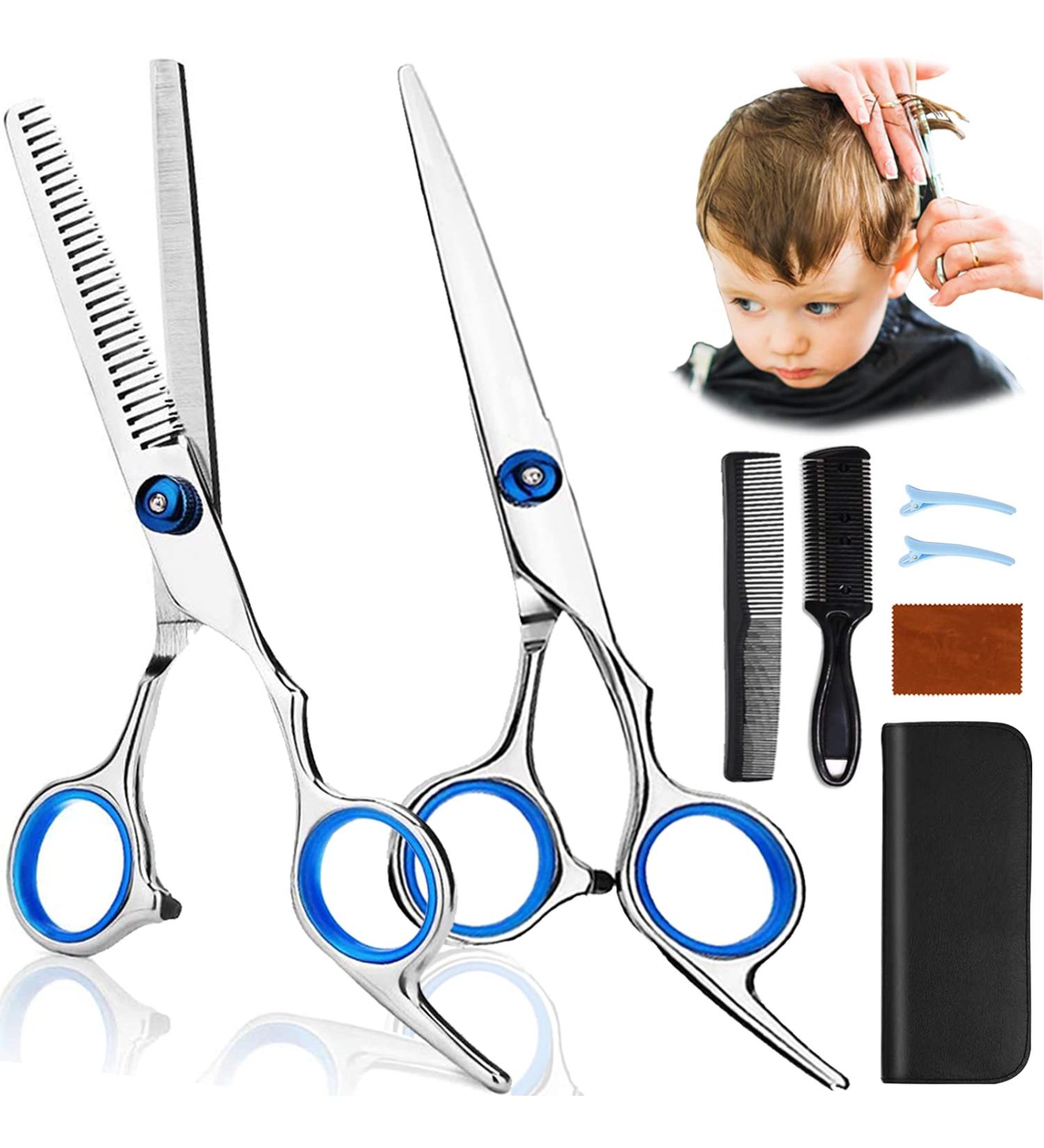 Professional Hair Scissors Set - Stainless Steel Hair Cutting Kit for Barber Salon & Home DIY - 7 Pack Hairdressing Shears for Adults, Kids, Babies & Pets - Buy Online on GoSupps.com