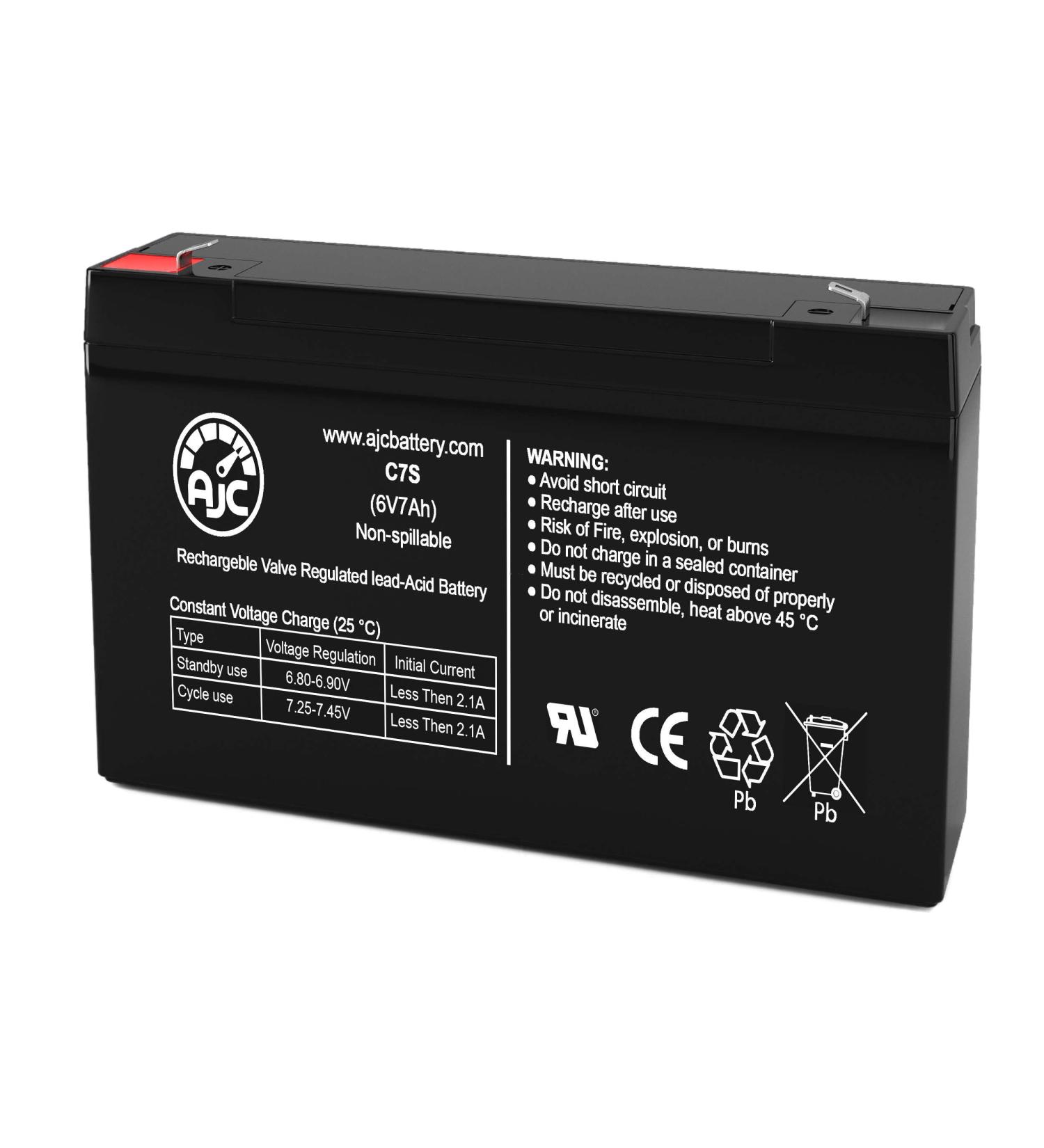 AJC 6V 7Ah Battery Compatible with Panasonic LCR6V6.5BP | Reliable Emergency Light Power | International Shipping Available - Buy Online on GoSupps.com