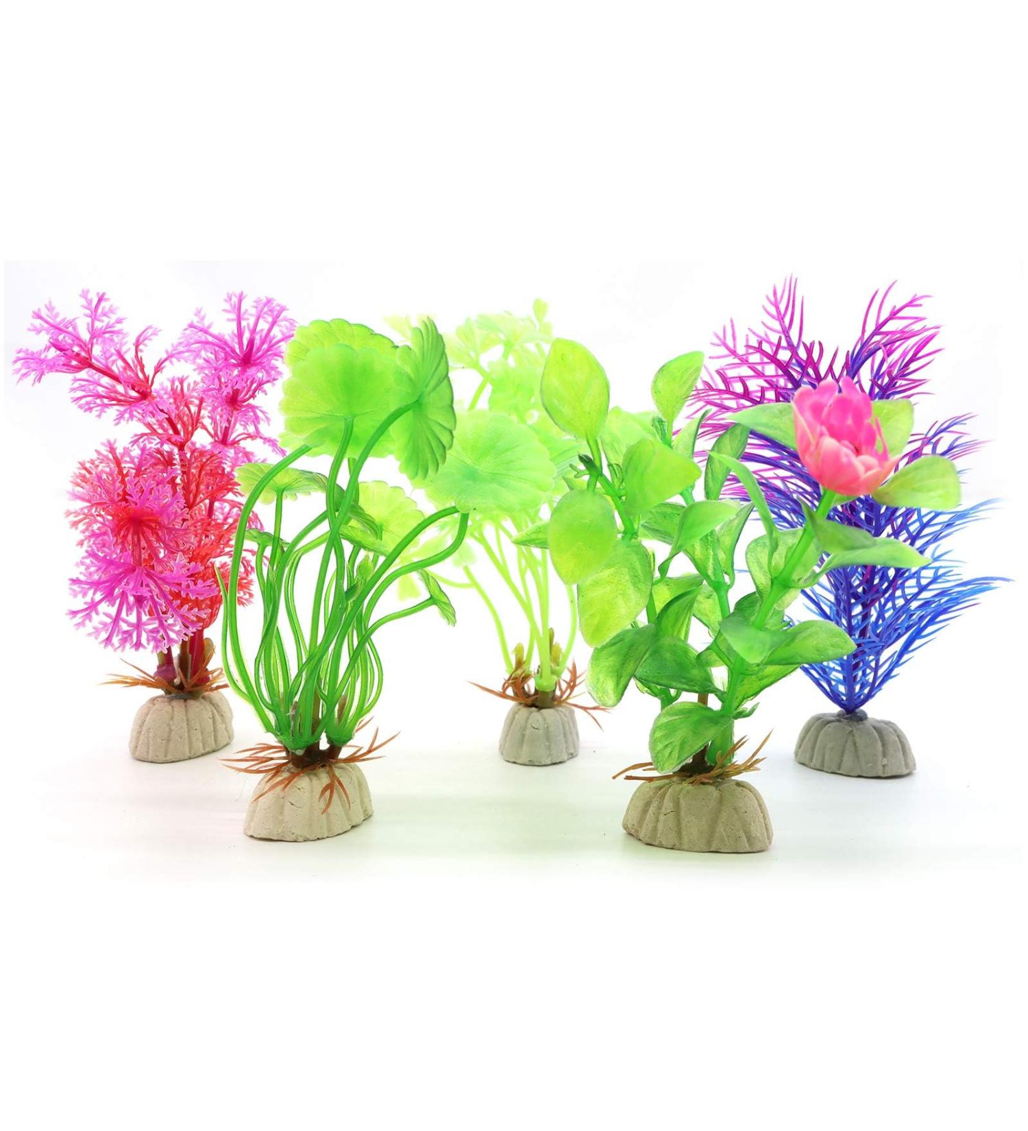 Buy Mhymx 5-Piece Colorful Artificial Aquarium Plants - Perfect Decoration for Aquariums & Reptile Terrariums | International Shipping Available - Buy Online on GoSupps.com