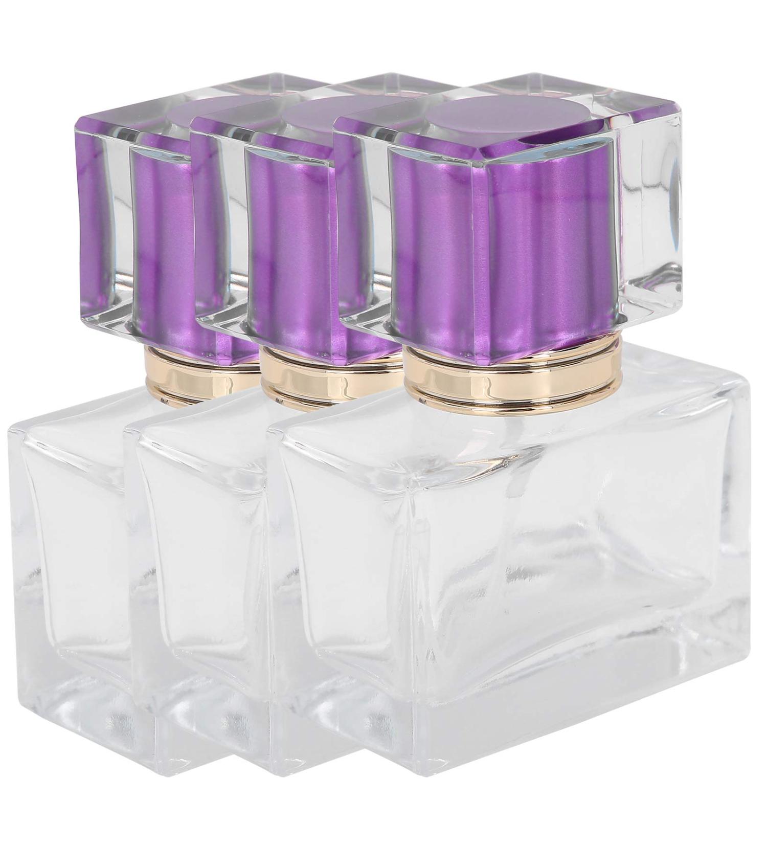 Perfume Dispenser Portable Square 3 Piece Refillable Perfume Bottle for Storing Perfumes/Essential Liquids/Liquids (Purple) - Buy Online on GoSupps.com