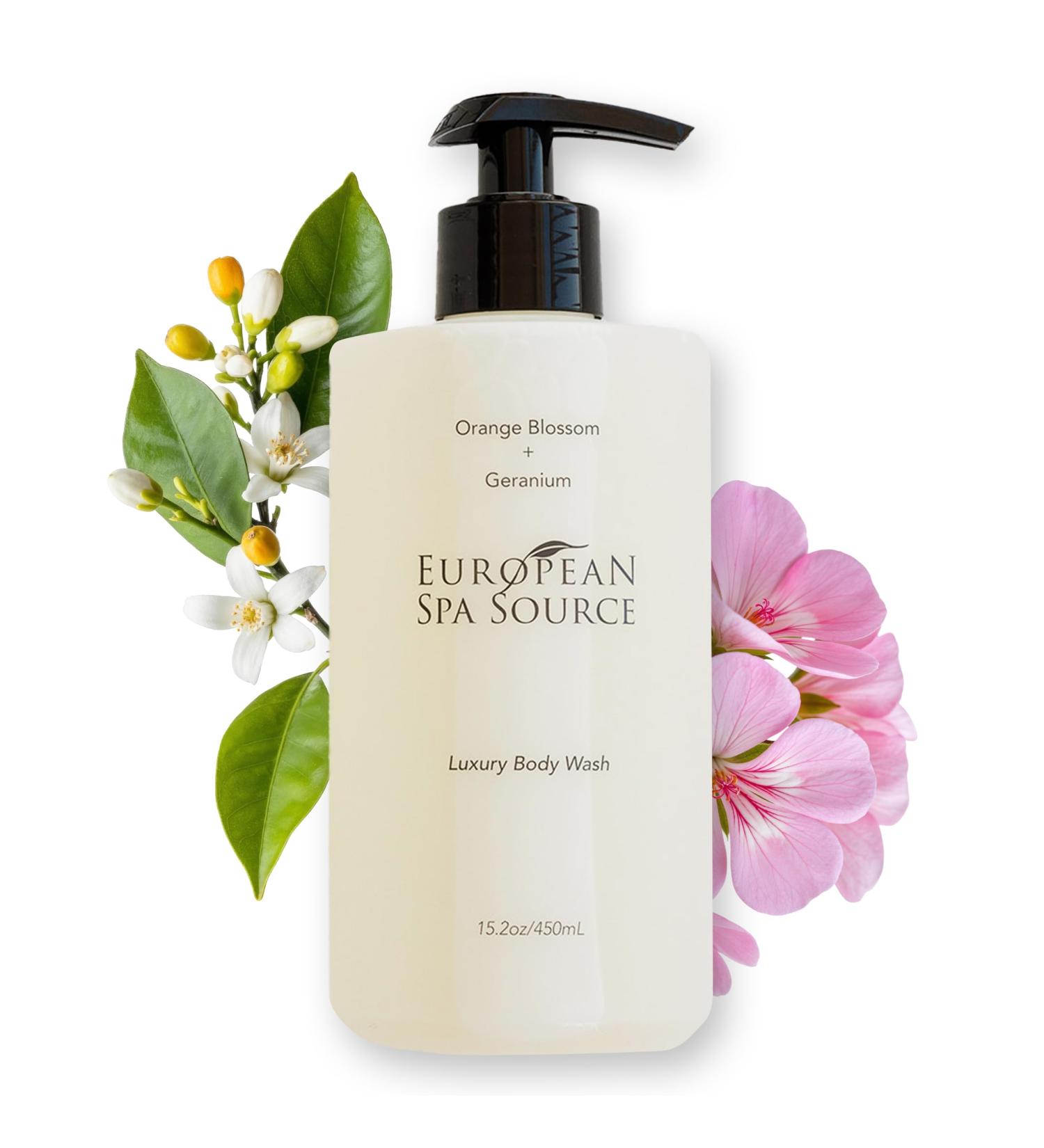 European Spa Source Luxury Body Wash Orange Blossom and Geranium Refreshing Bath and Shower Gel Cleanser 22 fl oz. - Buy Online on GoSupps.com