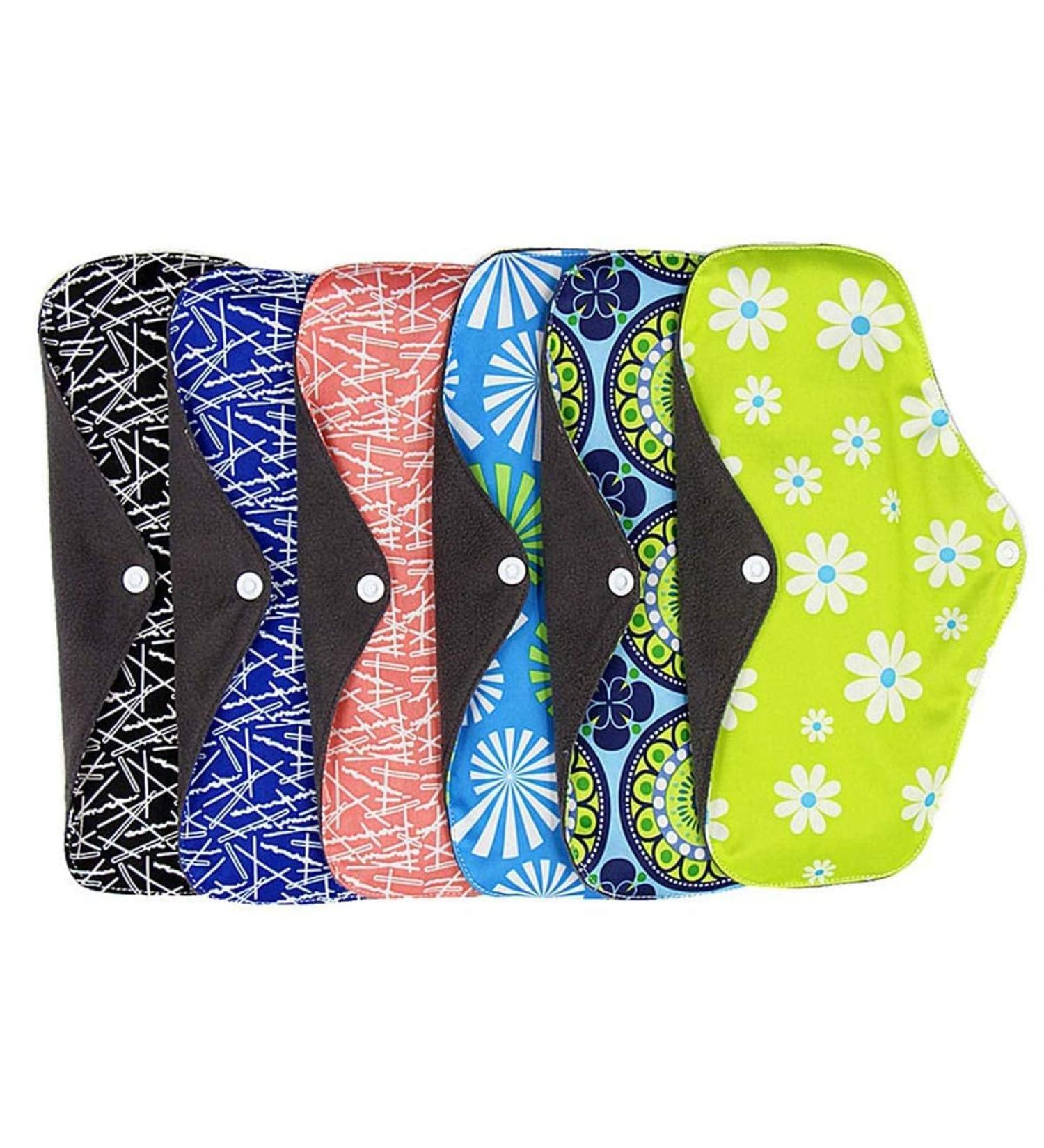 Soft & Absorbent Menstruation Cloth Pads - Washable Reusable Women's Hygiene Towels (10 Pack) - Eco-Friendly Panty Liners - Buy Online on GoSupps.com