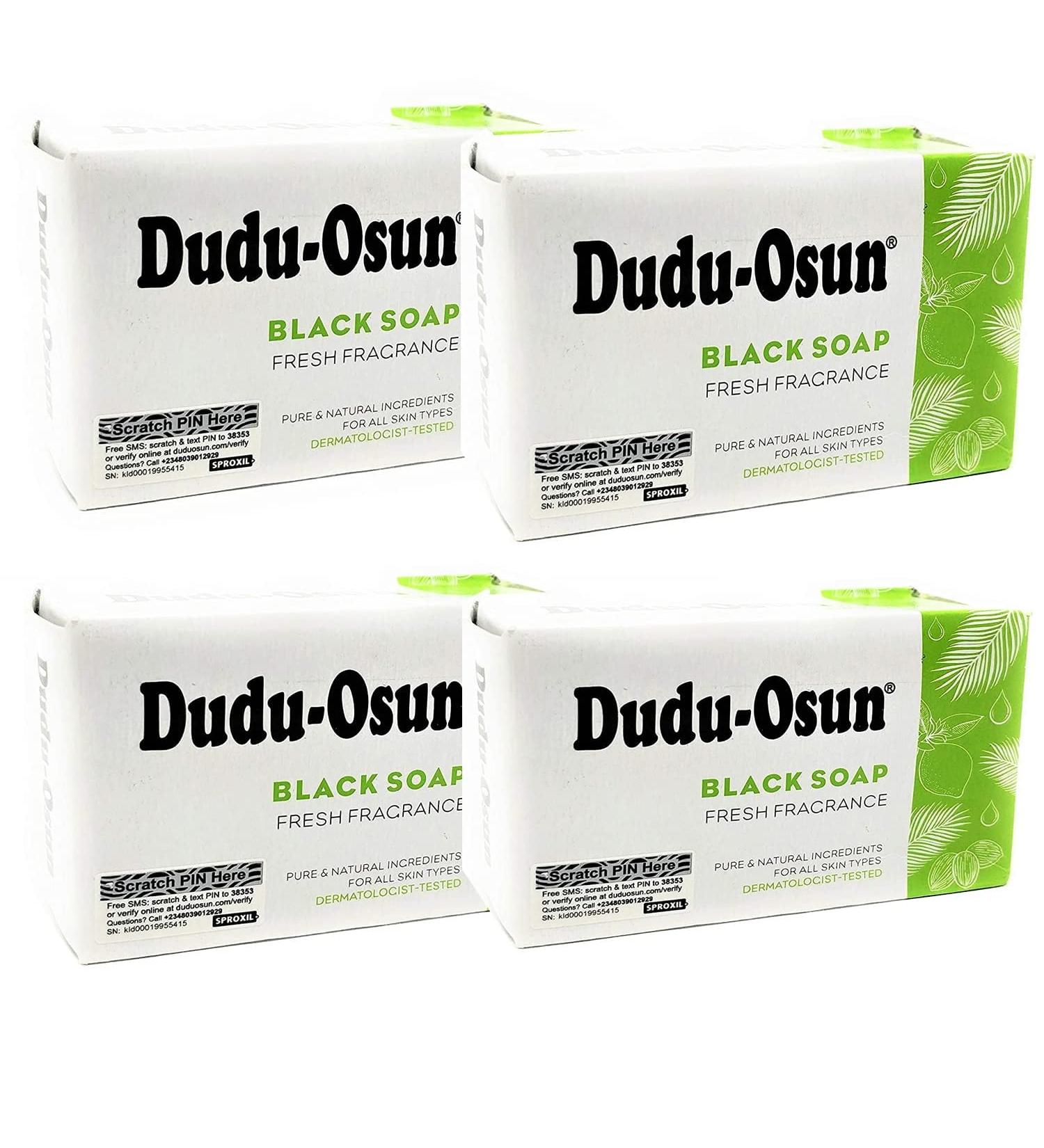 Dudu-Osun African Black Soap 100% Pure 150g - Pack of 4 | Natural Skincare Solution - Buy Online on GoSupps.com
