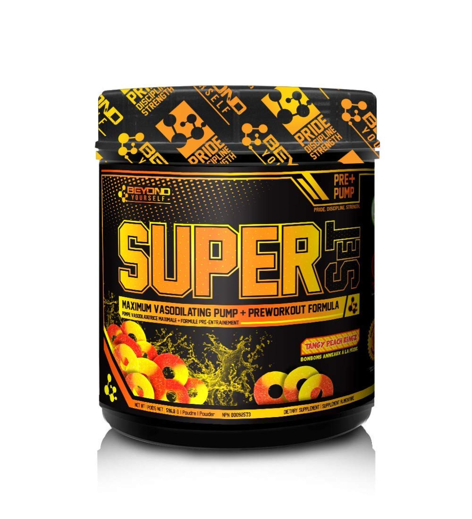 Beyond Yourself - SuperSET | Pre-Workout Formulated for Peak Performance & Insane Pumps | Dominate Savage Workouts with 300mg Caffeine 9g L-Citrulline + HICA Taurine & Agmatine | 40 Servings | Tangy Peach Ringz - Buy Online on GoSupps.com