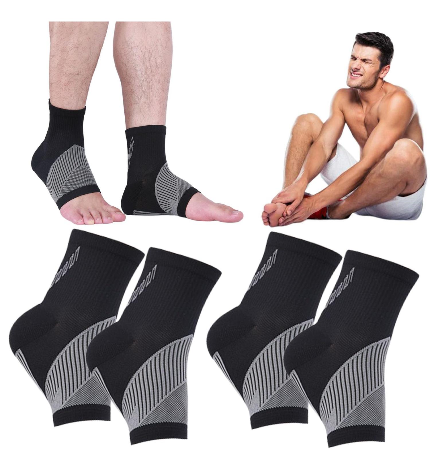 2 Pairs Comprex Ankle Sleeves - Neuropathy Pain Relief Socks for Women | Plantar Fasciitis & Achilles Tendonitis Support (XL Black - Buy Online on GoSupps.com