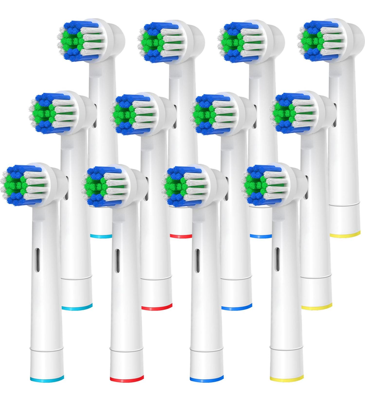 12 Replacement Toothbrush Heads Compatible with Oral-B Braun | Professional Electric Bristle Refills for 7000 Pro 1000 9600 500 3000 8000 - Pack of 12 - Buy Online on GoSupps.com