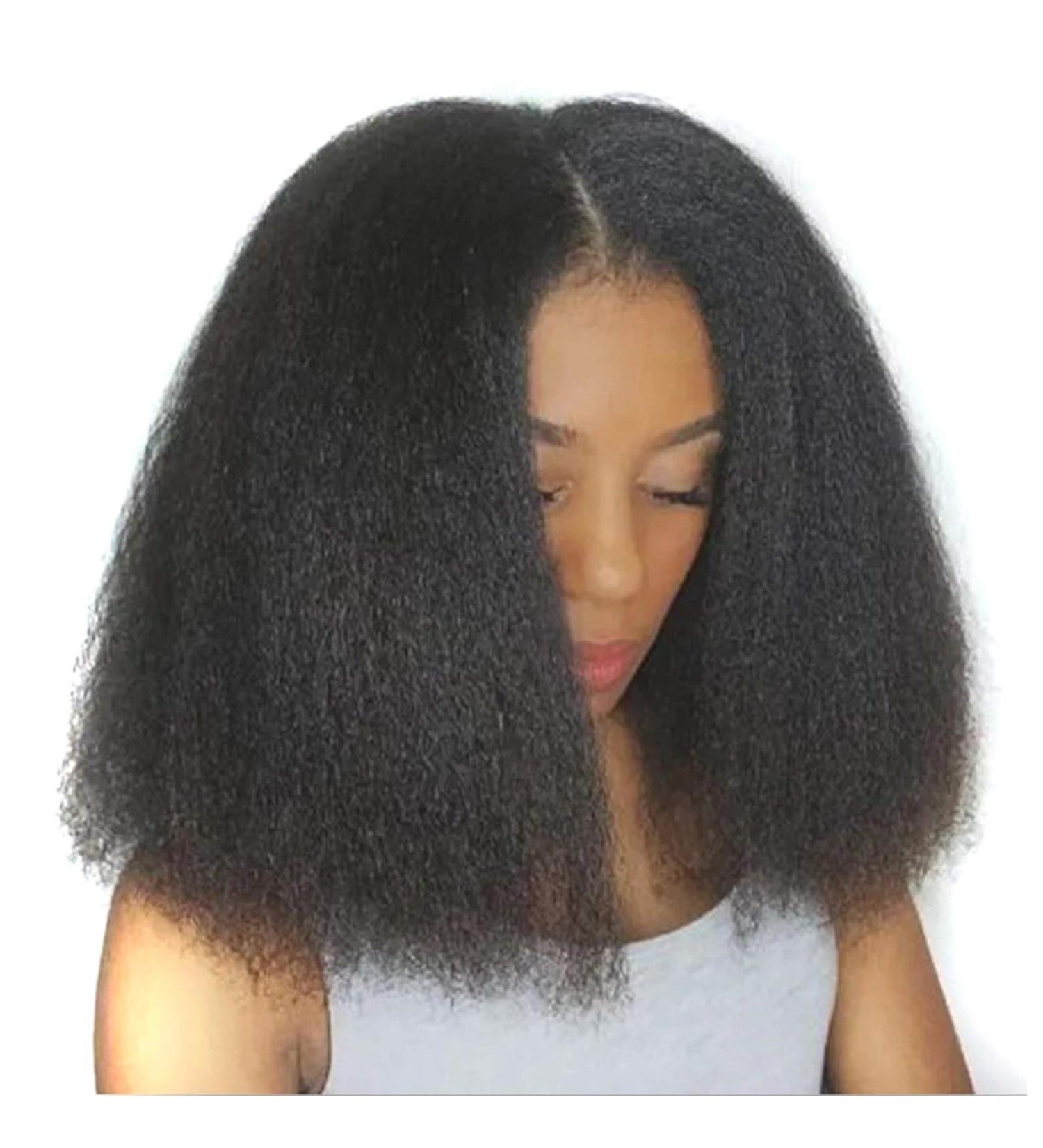 KKJKK Kurz Curly Black Synthetic Wig for Women | Fluffy Medium Length Heat-Resistant Fiber | Perfect for Cosplay & Halloween - Buy Online on GoSupps.com