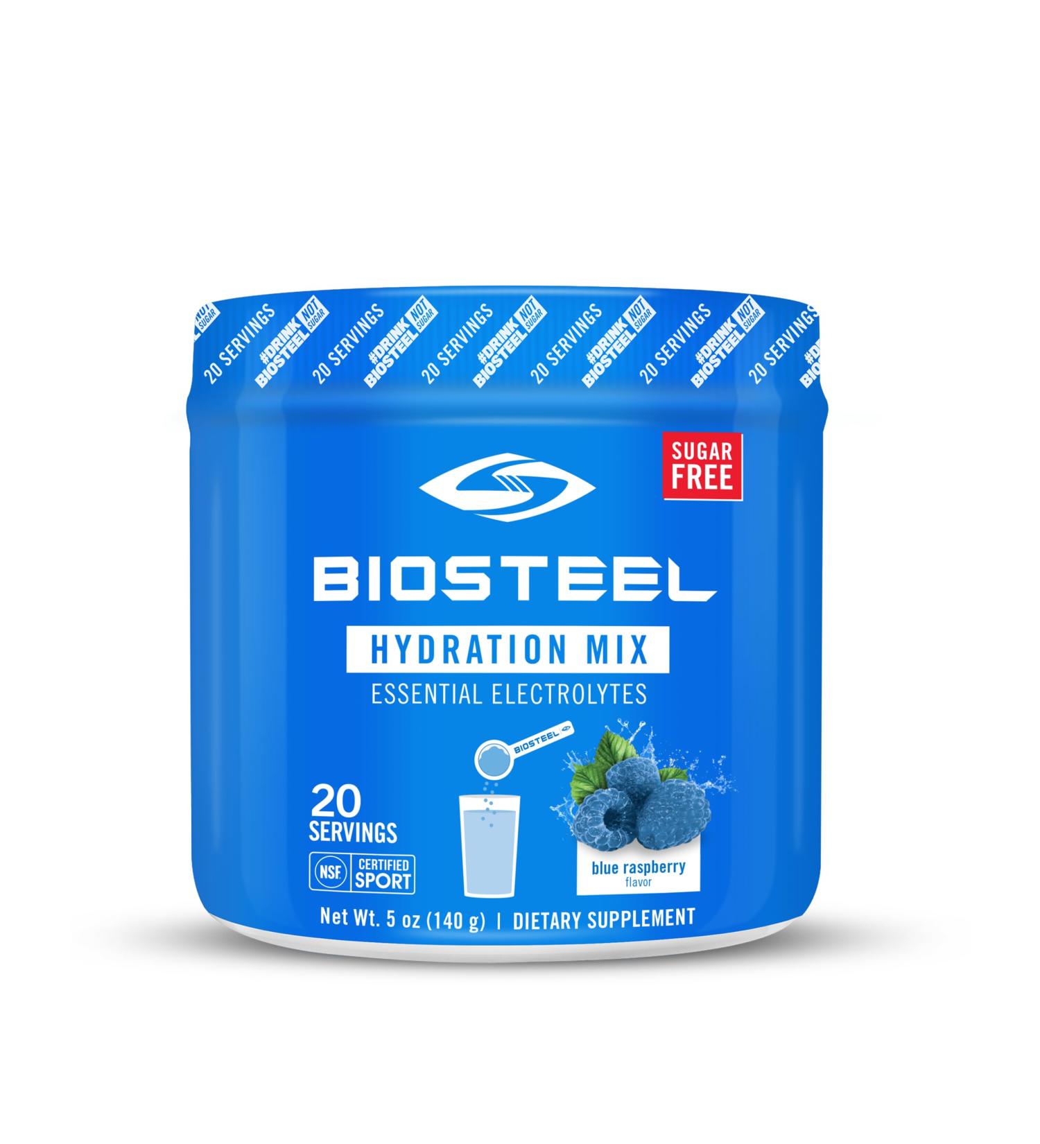 BioSteel Zero Sugar Hydration Mix - Blue Raspberry Flavor | 5 Essential Electrolytes | 20 Servings - Shop Internationally for Ultimate Hydration - Buy Online on GoSupps.com