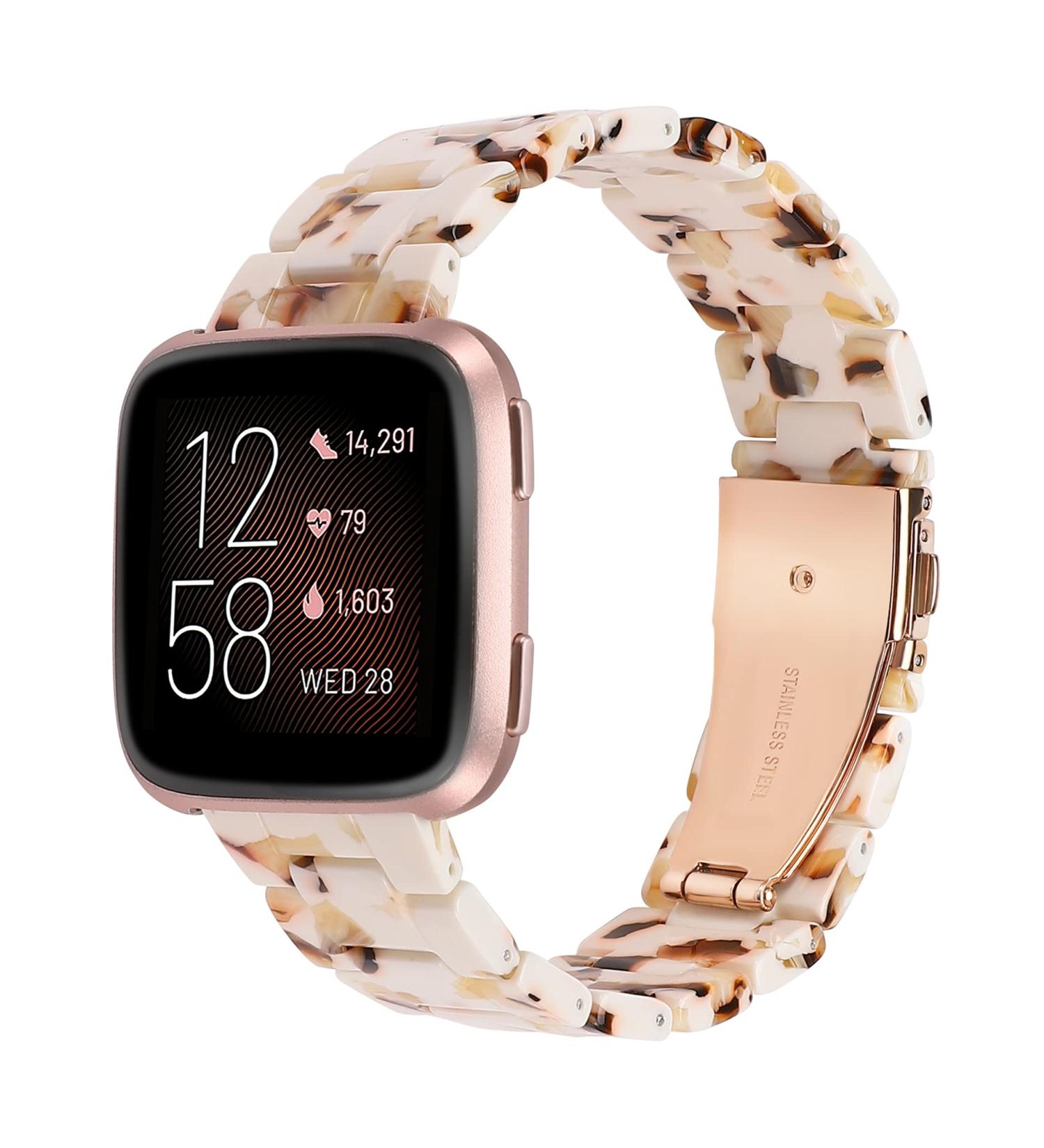 Wearlizer Resin Band Compatible with Fitbit Versa/Versa 2 /Versa Lite/Versa SE Bands for Women Men Lightweight Bracelet Replacement Wristband Strap for Versa 2 Smartwatch  Nougat White - Buy Online on GoSupps.com
