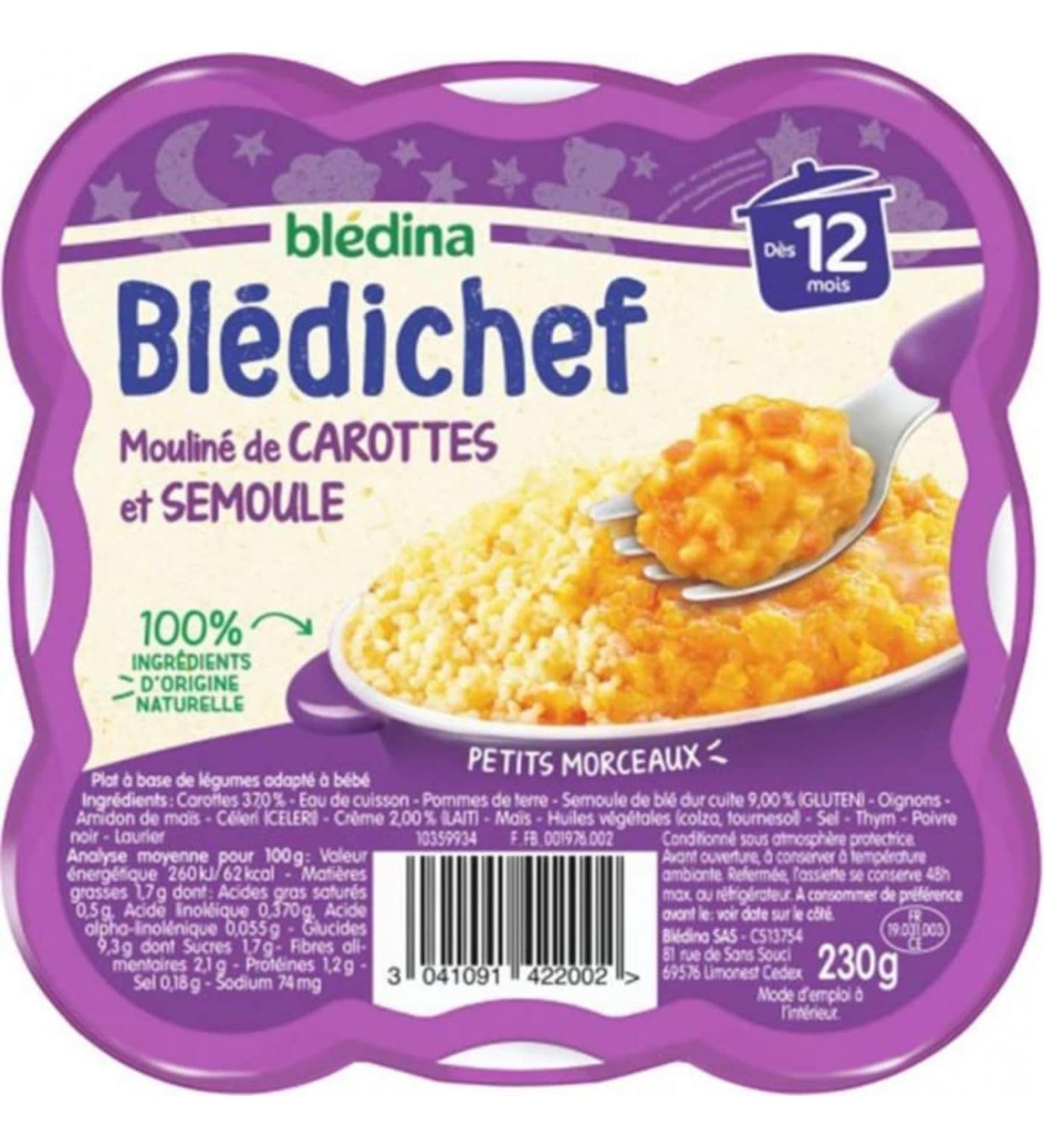Bledina Bl dichef Moulin de Carottes et Semoule D s 12 Mois 230g