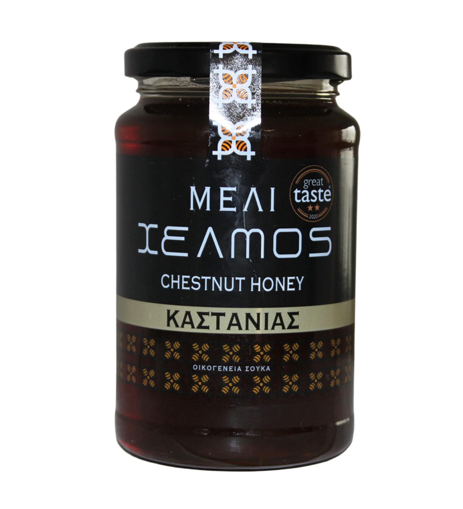 Buy Helmos Greek Chestnut Tree Honey 480g - Pure & Natural | International Shipping Available - Buy Online on GoSupps.com
