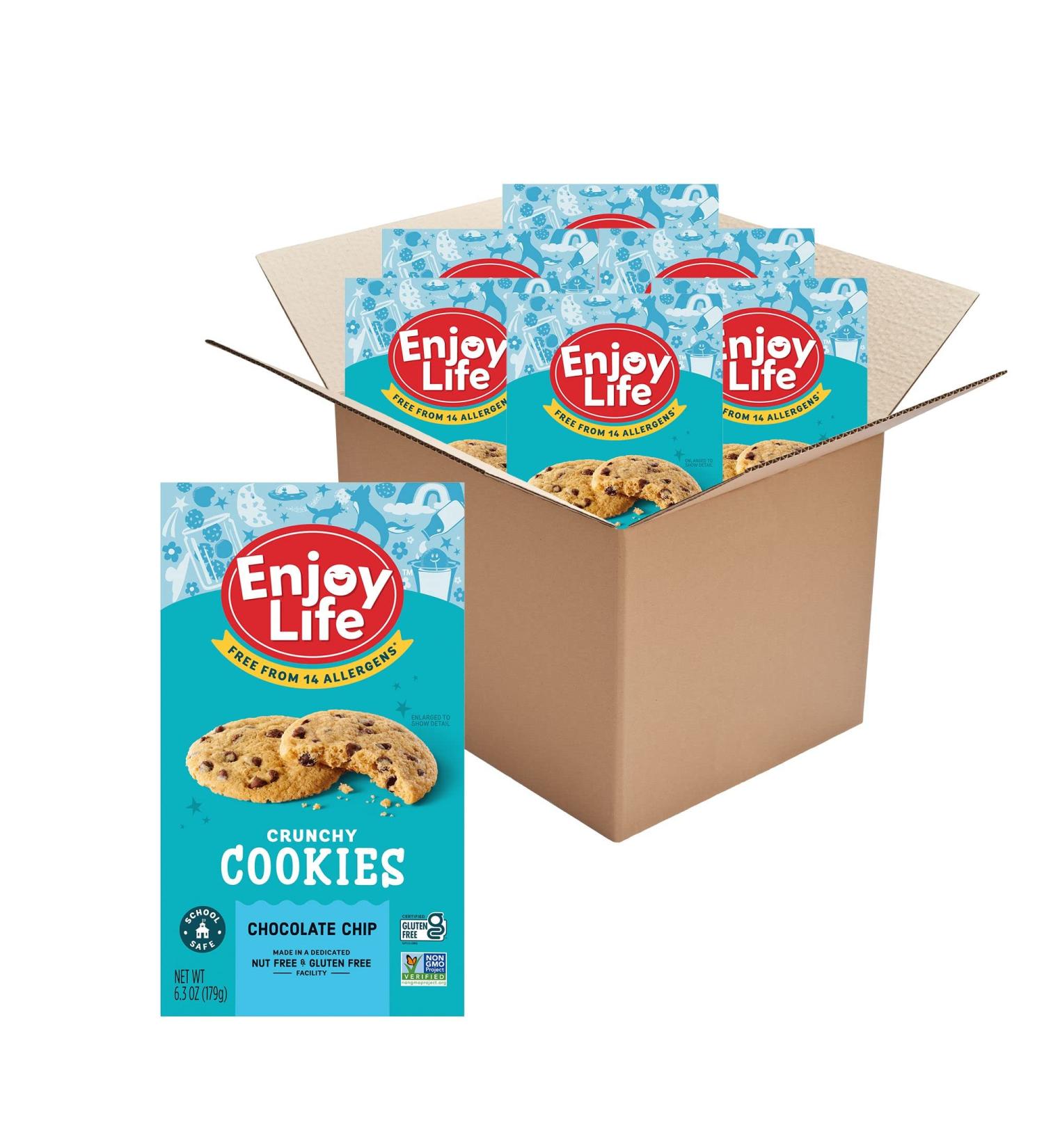 Enjoy Life Handcrafted Crunchy Chocolate Chip Cookies 6.3 oz - Gluten-Free, Allergen-Friendly - Buy Online on GoSupps.com