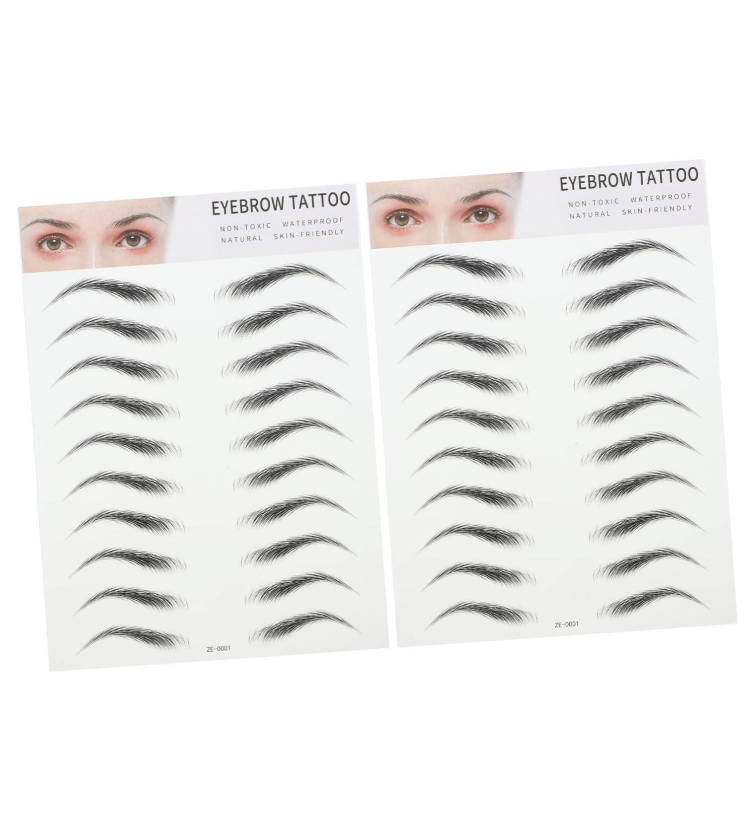 WOONEKY 4 Pcs 3d Eyebrow Stickers Brow Shaper Makeup Hair- Waterproof Eyebrow Brown Eyebrow Sticker - Buy Online on GoSupps.com