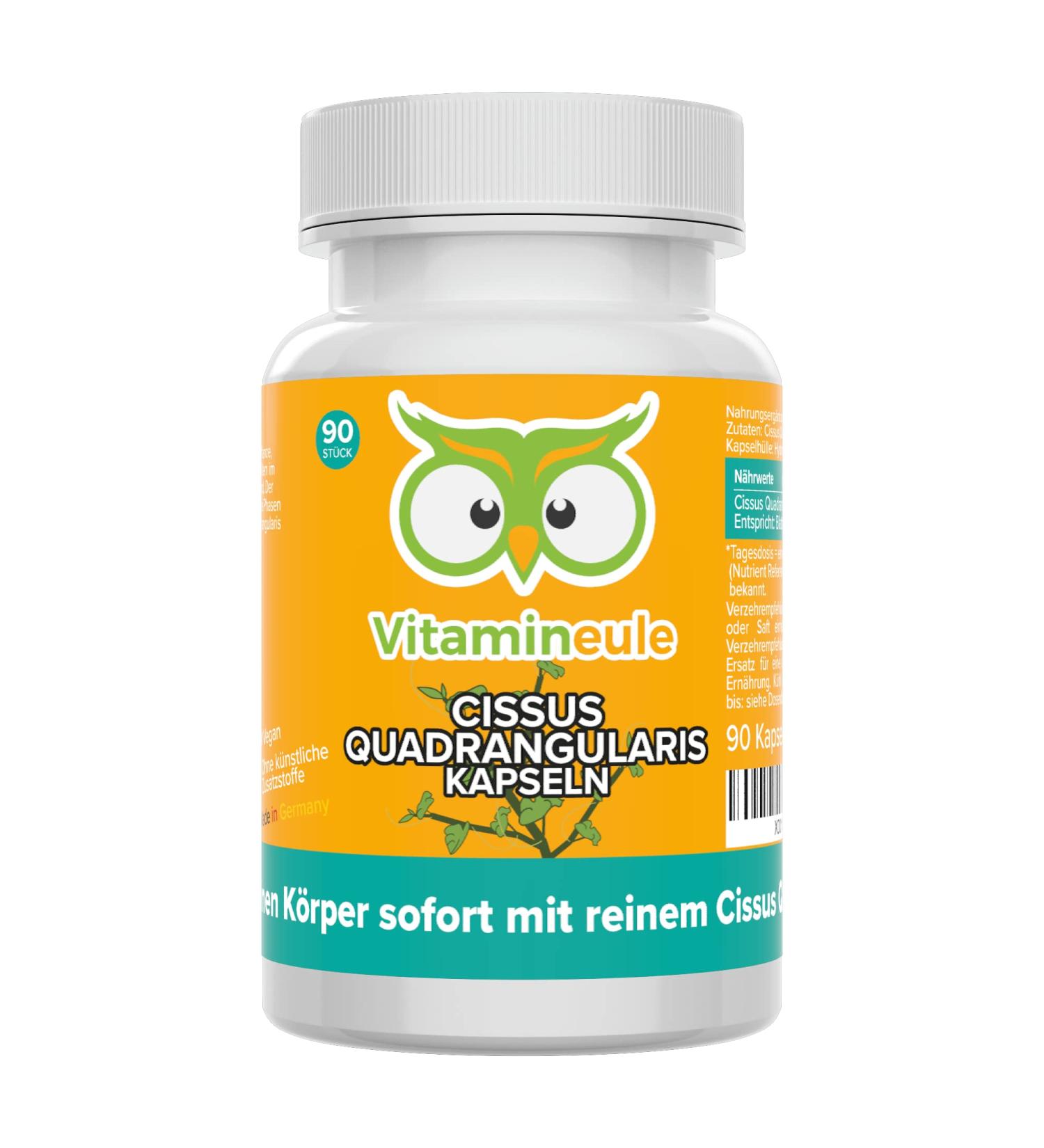 Cissus Quadrangularis Capsules - High Dose 400mg Blatt Extract (12:1) - 4800mg Leaf Powder - Vegan - Additive-Free - Quality from Germany - Lab Tested - Vitamine LL  - Buy Online on GoSupps.com