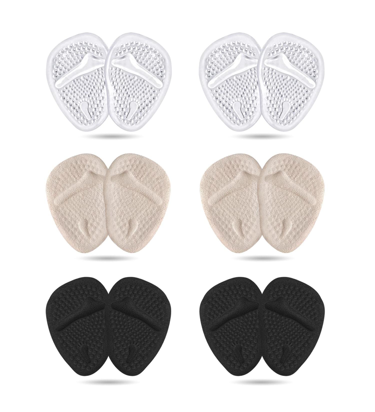 Metatarsal Pads & Ball of Foot Cushions - 6 Pairs Non-Slip High Heel Inserts for All-Day Comfort & Pain Relief - One Size Fits All - Buy Online on GoSupps.com