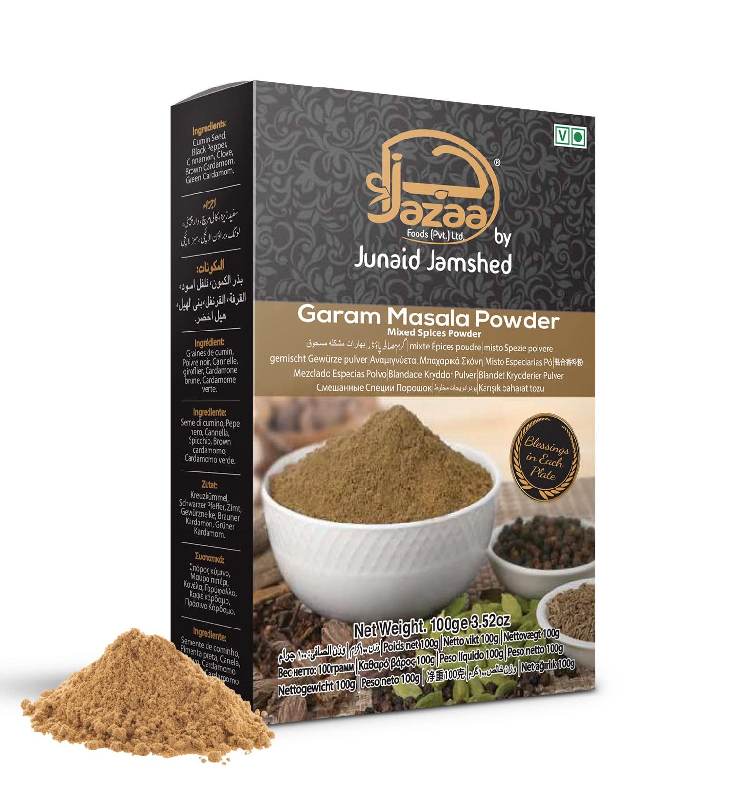JAZAA Organic Garam Masala Spice Powder 3.5 Oz - 100% Raw Ground Spices for Cooking - Authentic South Asian Seasoning - Buy Online on GoSupps.com