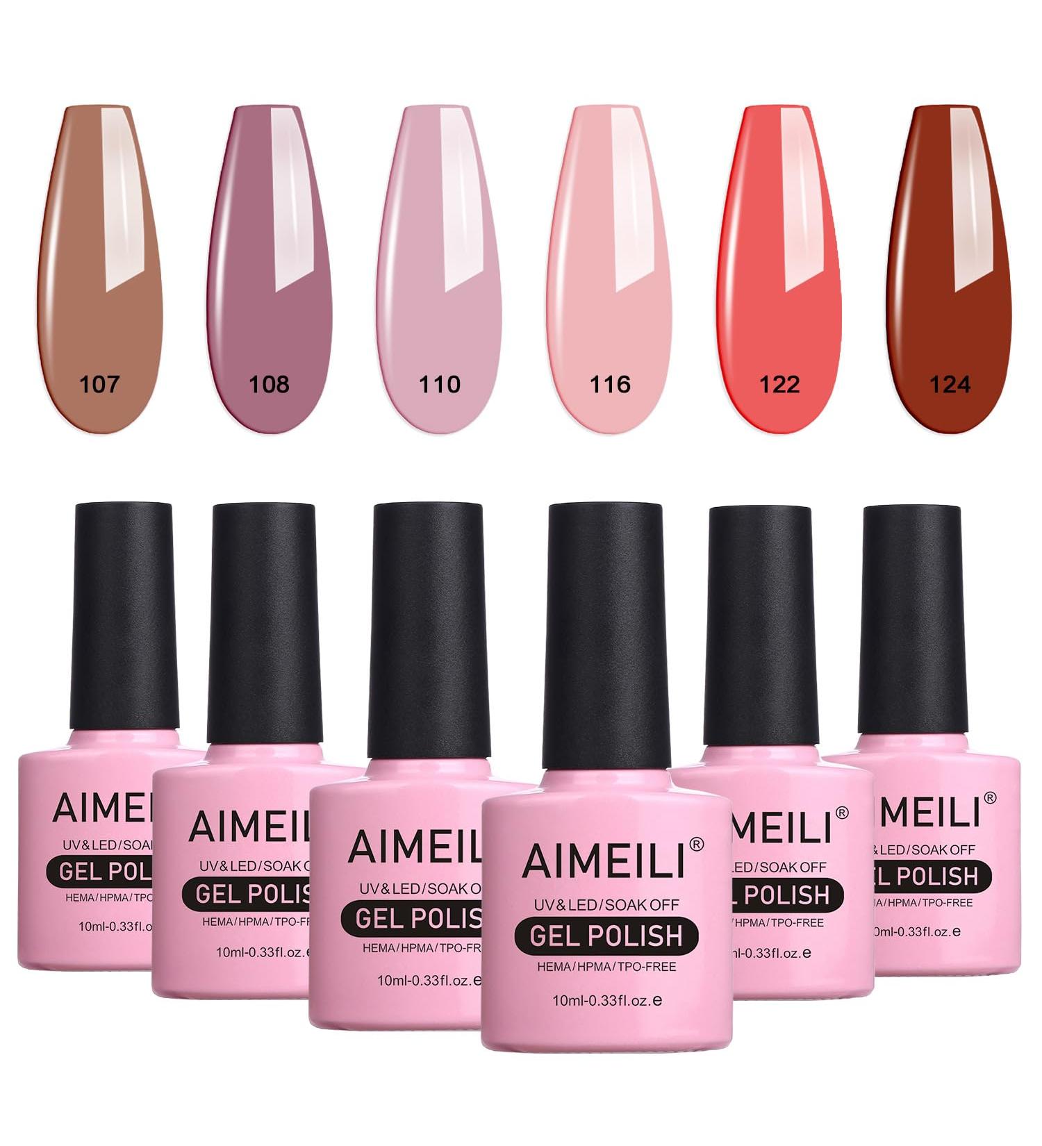 AIMEILI Gel Nail Polish Set Soak Off UV LED Gel Polish Multicolour/Mix Colour/Combo Colour Of 6pcs X 10ml - Gift Kit 30 KIT6-30 1.67 ml (Pack of 6) - Buy Online on GoSupps.com