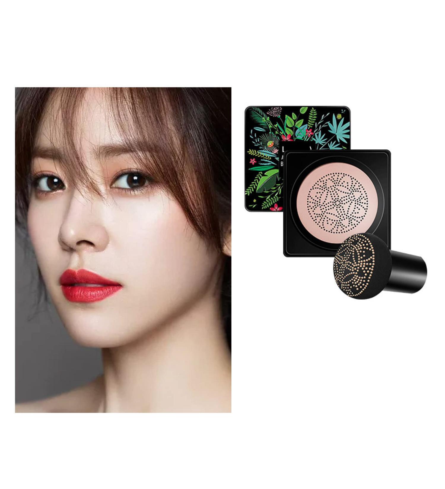 Concealer Whitening Moisturizing Air-Permeable Natural Brighten Face Base Tone Mushroom Head Air Cushion Foundation BB Cream-Light Skin Tone - Buy Online on GoSupps.com