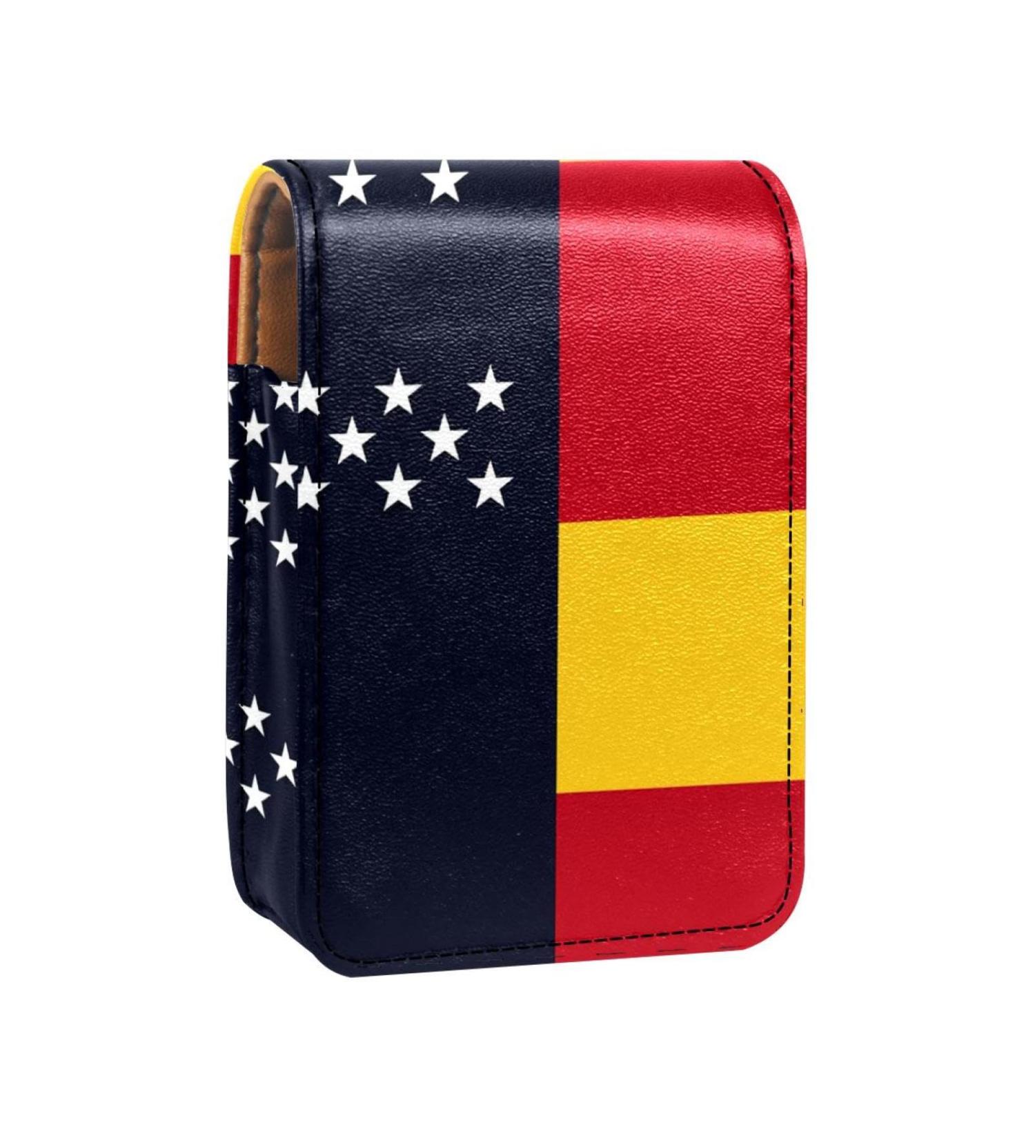 Travel Lipstick Organizer Case - Portable Makeup Bag with Mirror | American & German Flag | Perfect for On-the-Go Beauty - Buy Online on GoSupps.com