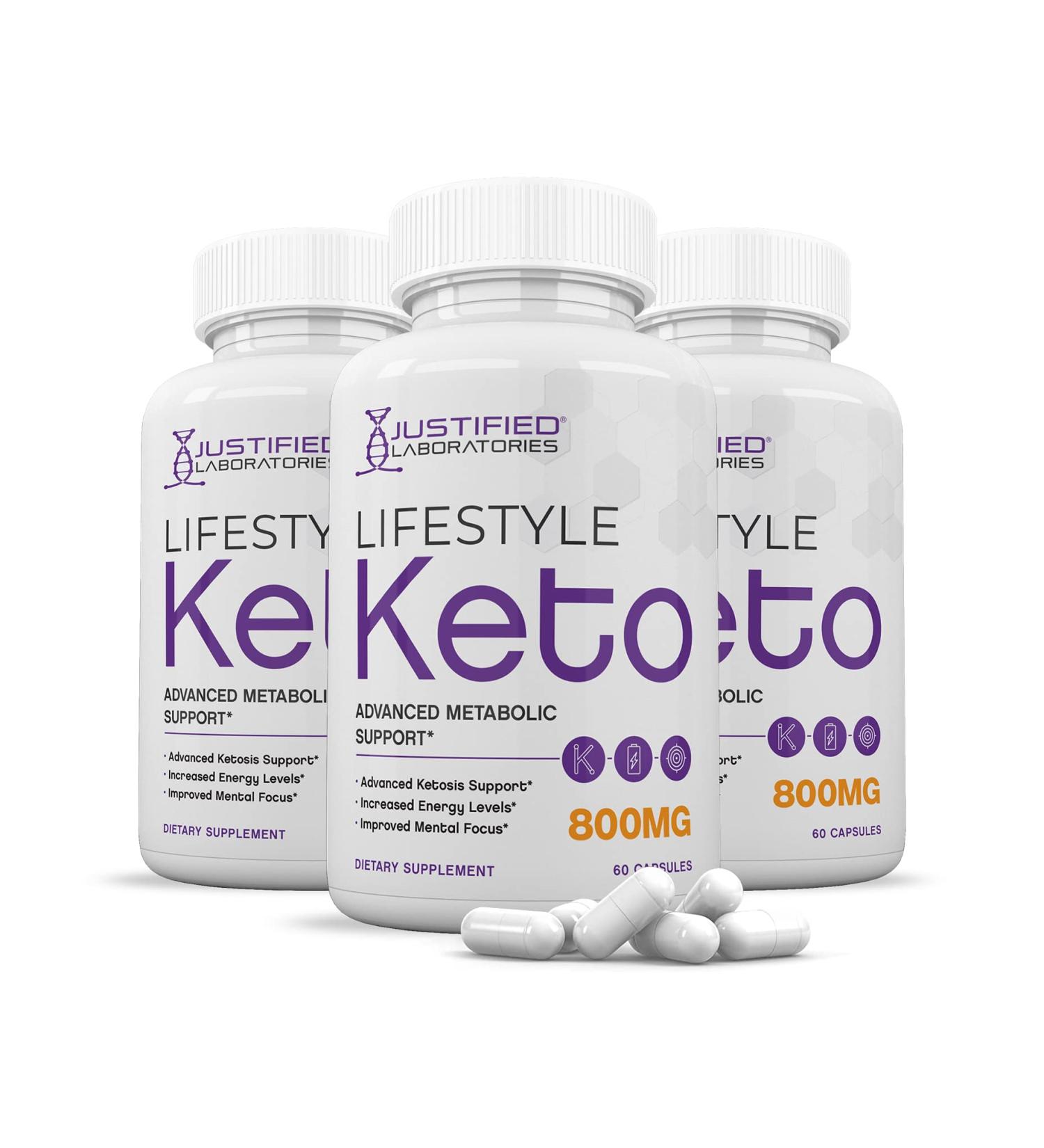 Lifestyle Keto Pills 800MG (3 Pack) | Patented goBHB Exogenous Ketones | Advanced Ketosis Support for Men and Women | 180 Capsules - Buy Online on GoSupps.com