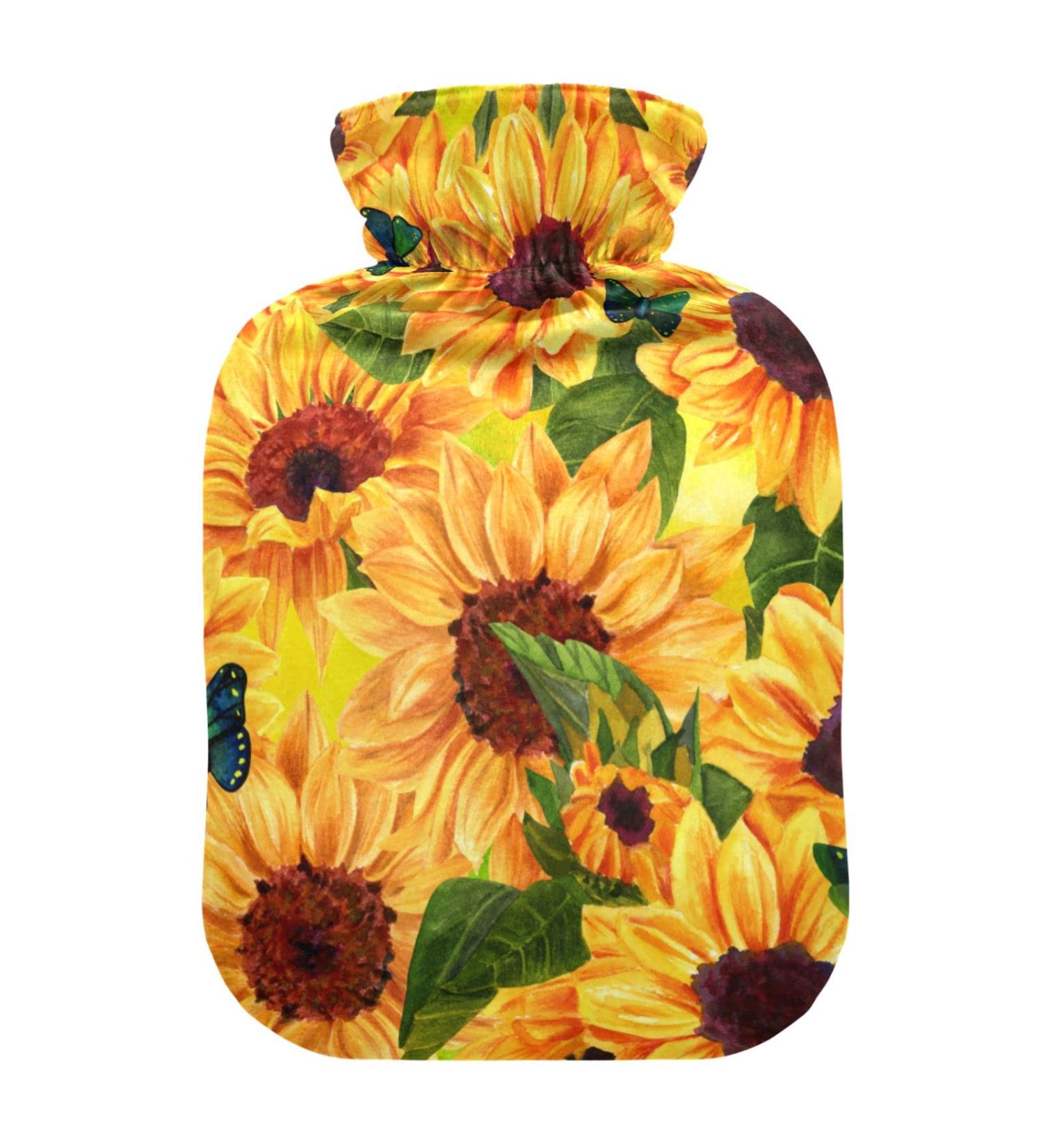 Watercolor Sunflower Heat Bottles | 2L Warming Bags for Pain Relief - Neck & Shoulder Comfort - Buy Online on GoSupps.com