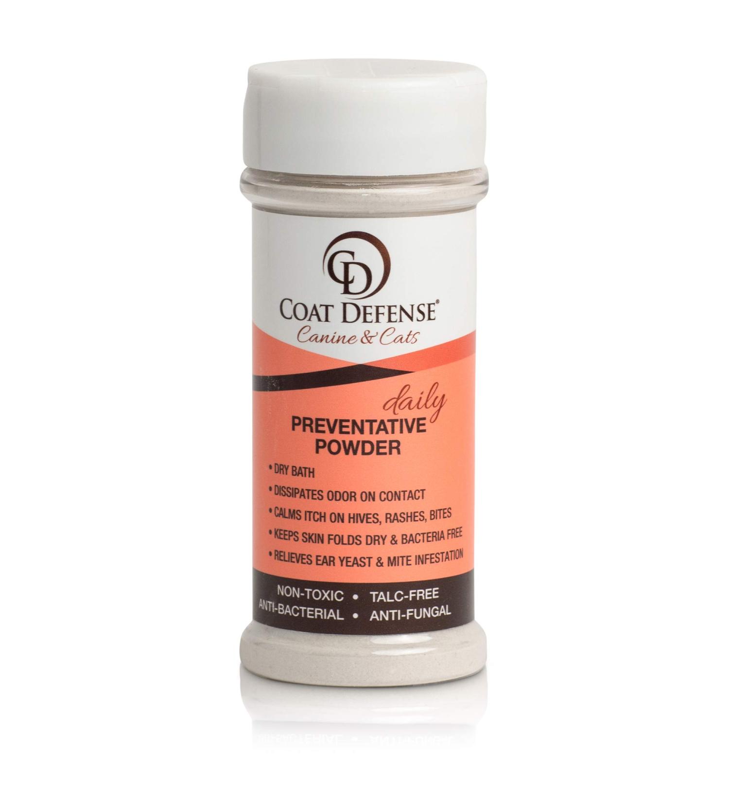 COAT DEFENSE Canine Daily Preventative Powder - 6 oz | Waterless Dry Shampoo, Deodorizer, Itchy Skin Relief, Wound Care, Odor Removal for Dogs & Cats - Buy Online on GoSupps.com