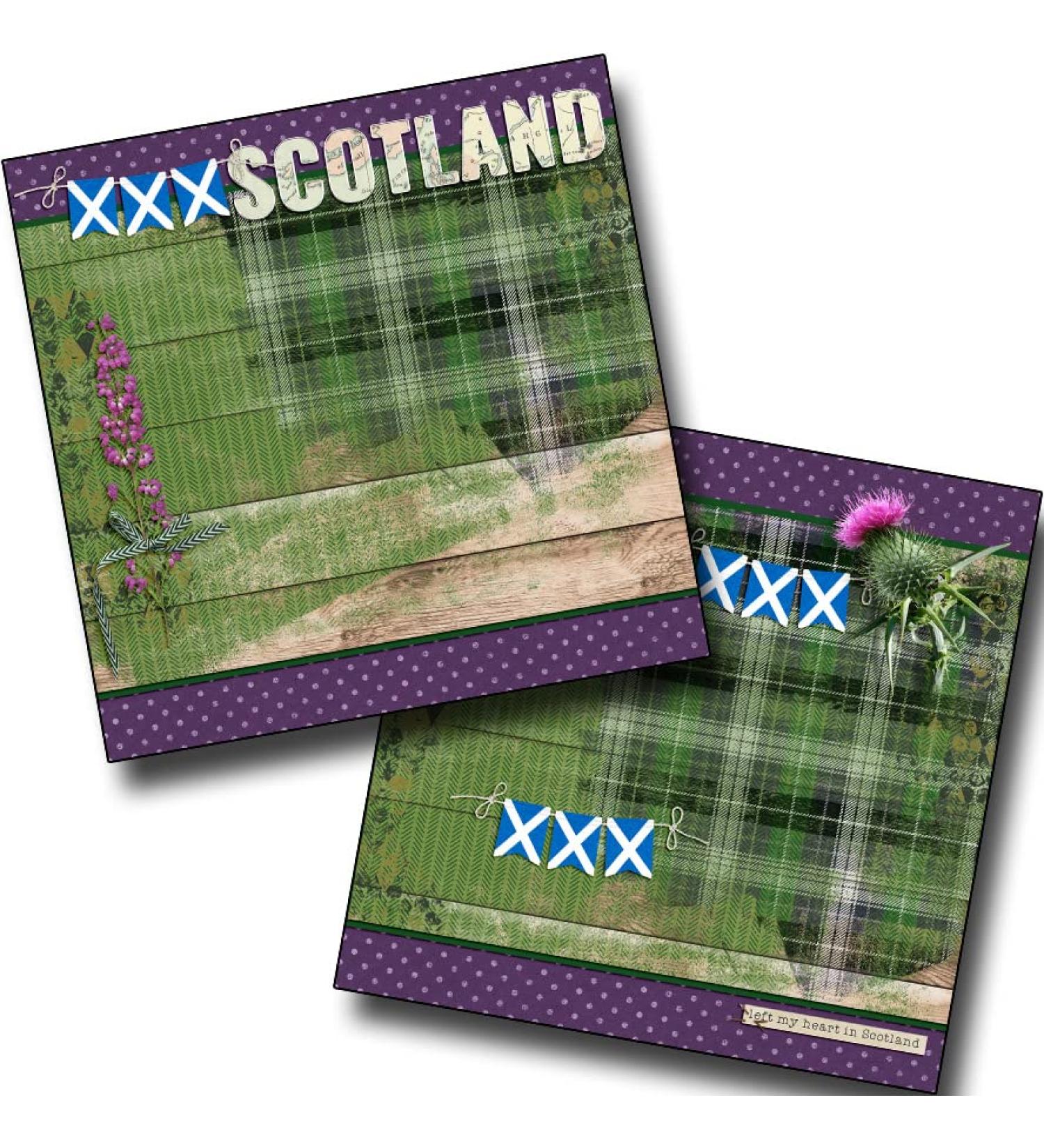 Scotland NPM - Premade Scrapbook Pages - EZ Layout 6247