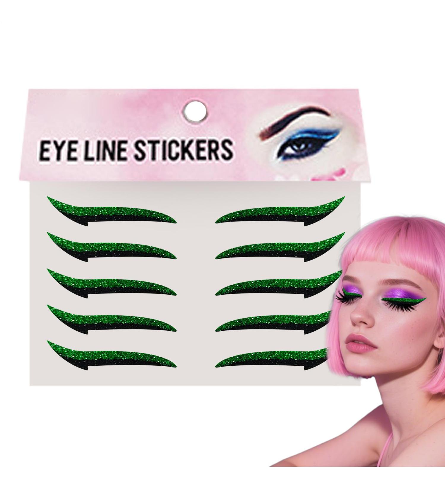 Autocollants Eyeliner Cils D calque Fard Paupi res Femme | Adh sif Tenue Longue Bandes Pour Sorties Danse Voyage Sc ne M res Vert - Buy Online on GoSupps.com