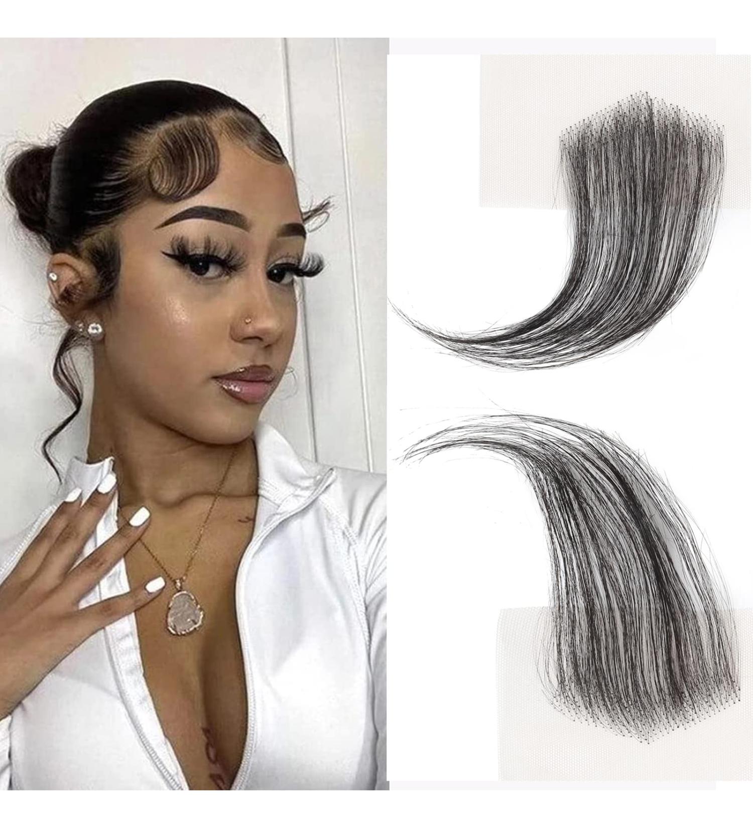 Adyutrlia 2 Pcs Reusable Swiss Lace Baby Hair Strips - Virgin Human Hair Fluff, Natural Color - Women's Invisible Edge Hairline - 2 Pieces - Buy Online on GoSupps.com