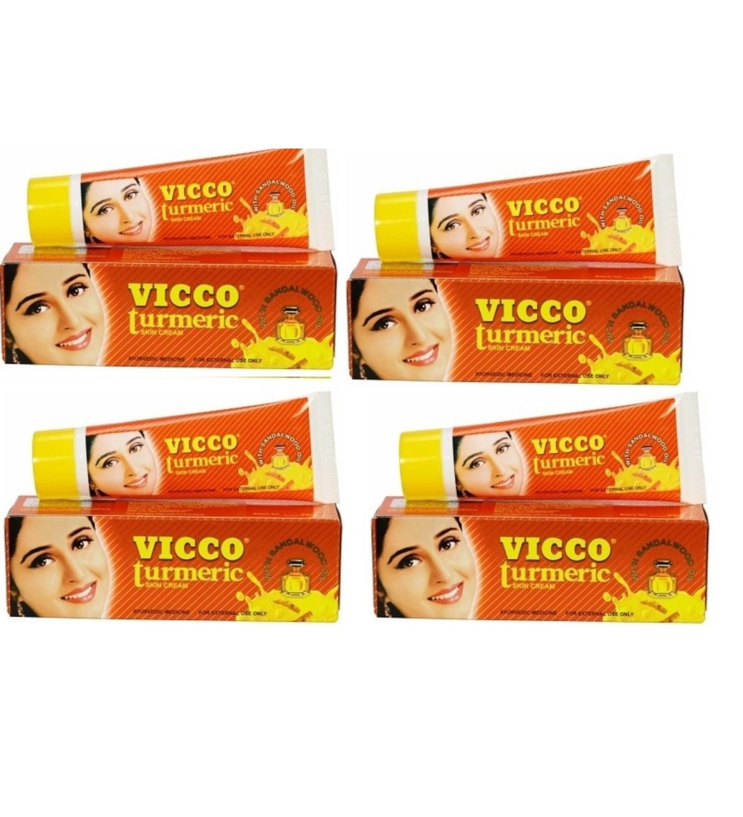 Vicco Turmeric Skin Cream with Sandalwood Oil 4 pack (4 X 70g)