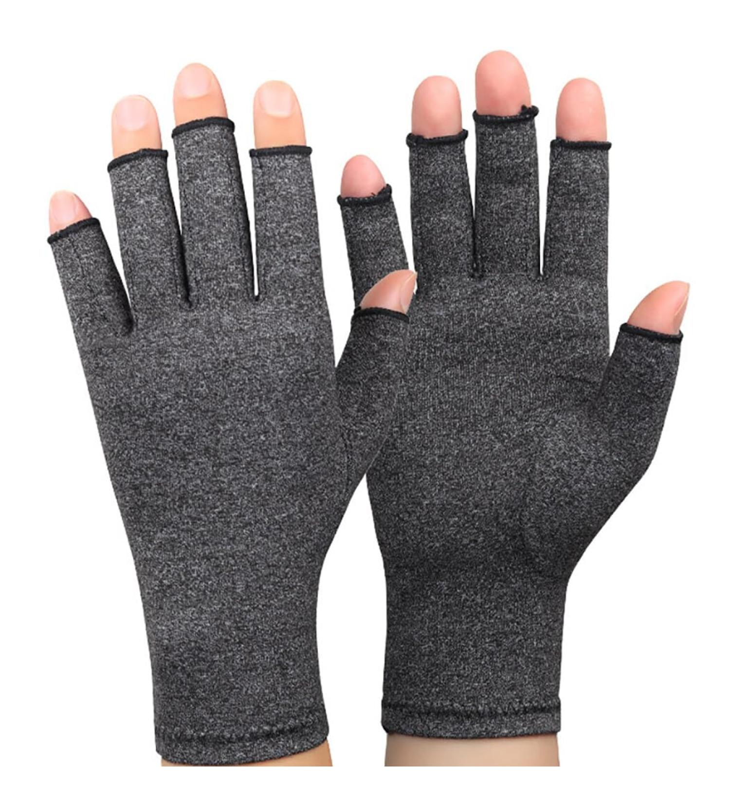 Fingerless Arthritis Compression Gloves - Soft Cotton Breathability with Anti-Slip Grip for Hand Discomfort Comfort - Carpal Tunnel Support Gloves