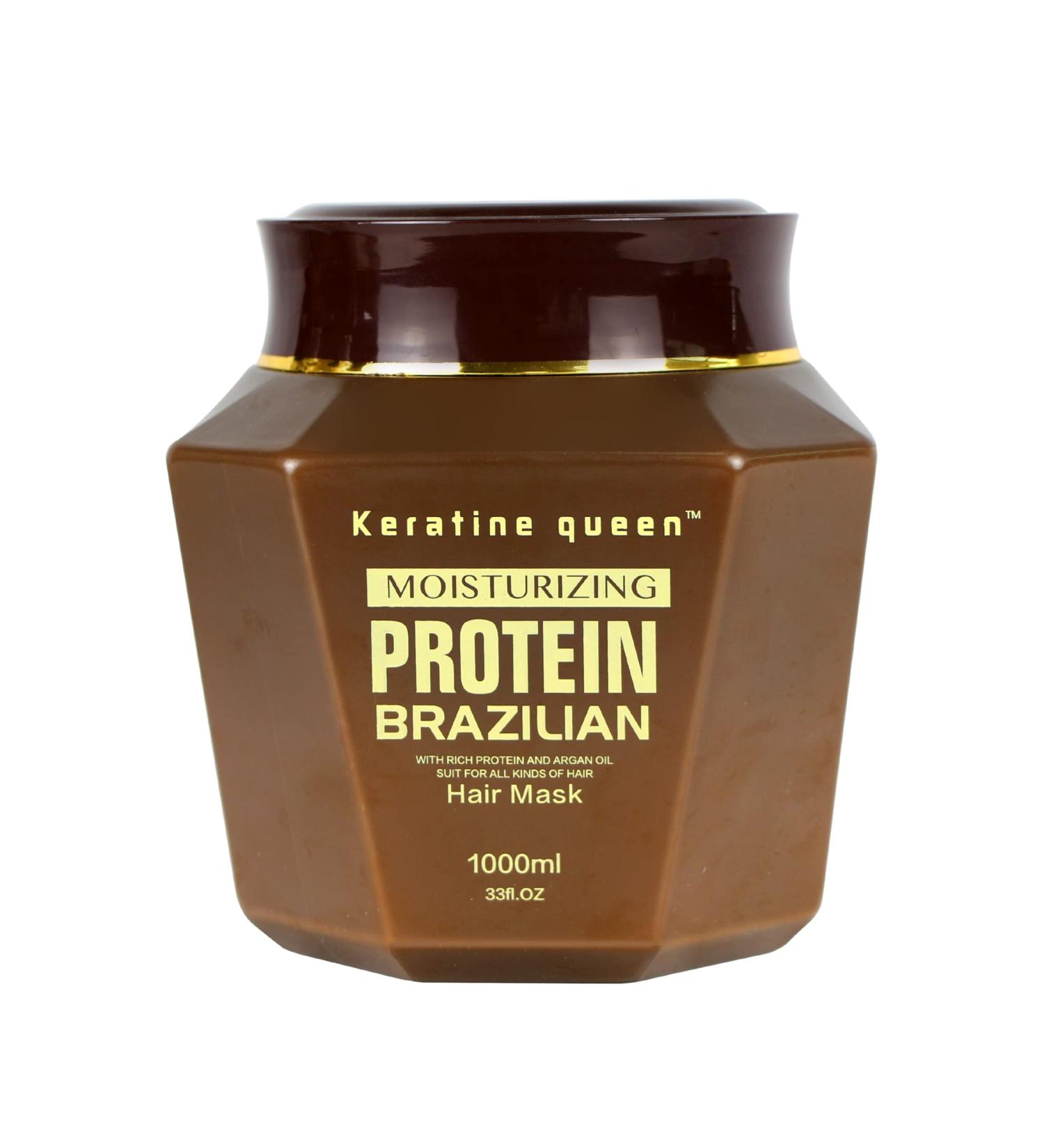 Keratin Queen Moisturizing Hair Growth Mask - Professional Brazilian Treatment with Argan Oil and Omega 3, 6, 9 for Repair and Nourishment - All Hair Types - Buy Online on GoSupps.com