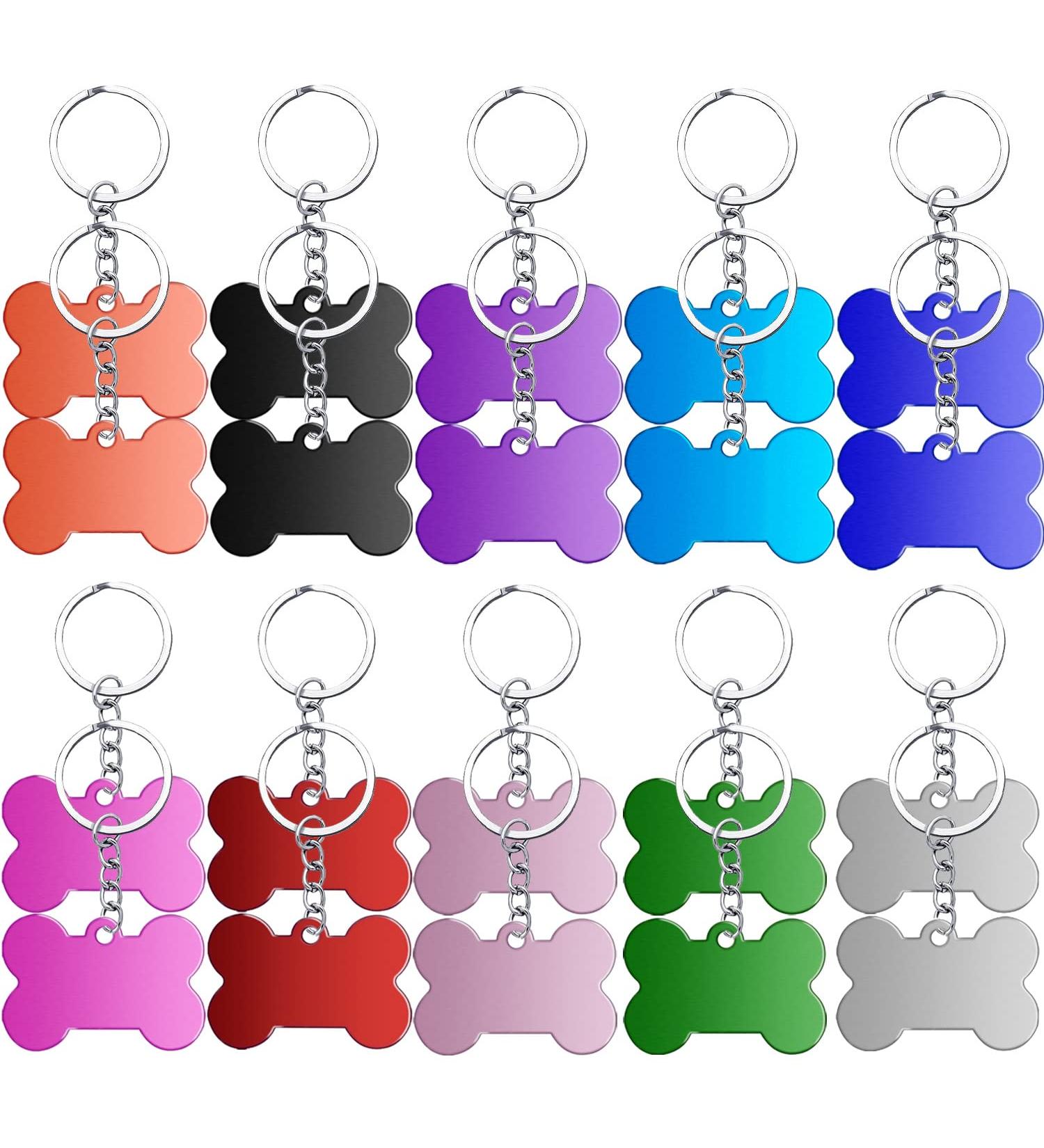 20 Pack Aluminum Dog Brand Bone Stamps - Waterproof Address Tags for Dogs & Cats - DIY Pet Detection with Designage 2.5x3.8cm Chains - Buy Online on GoSupps.com