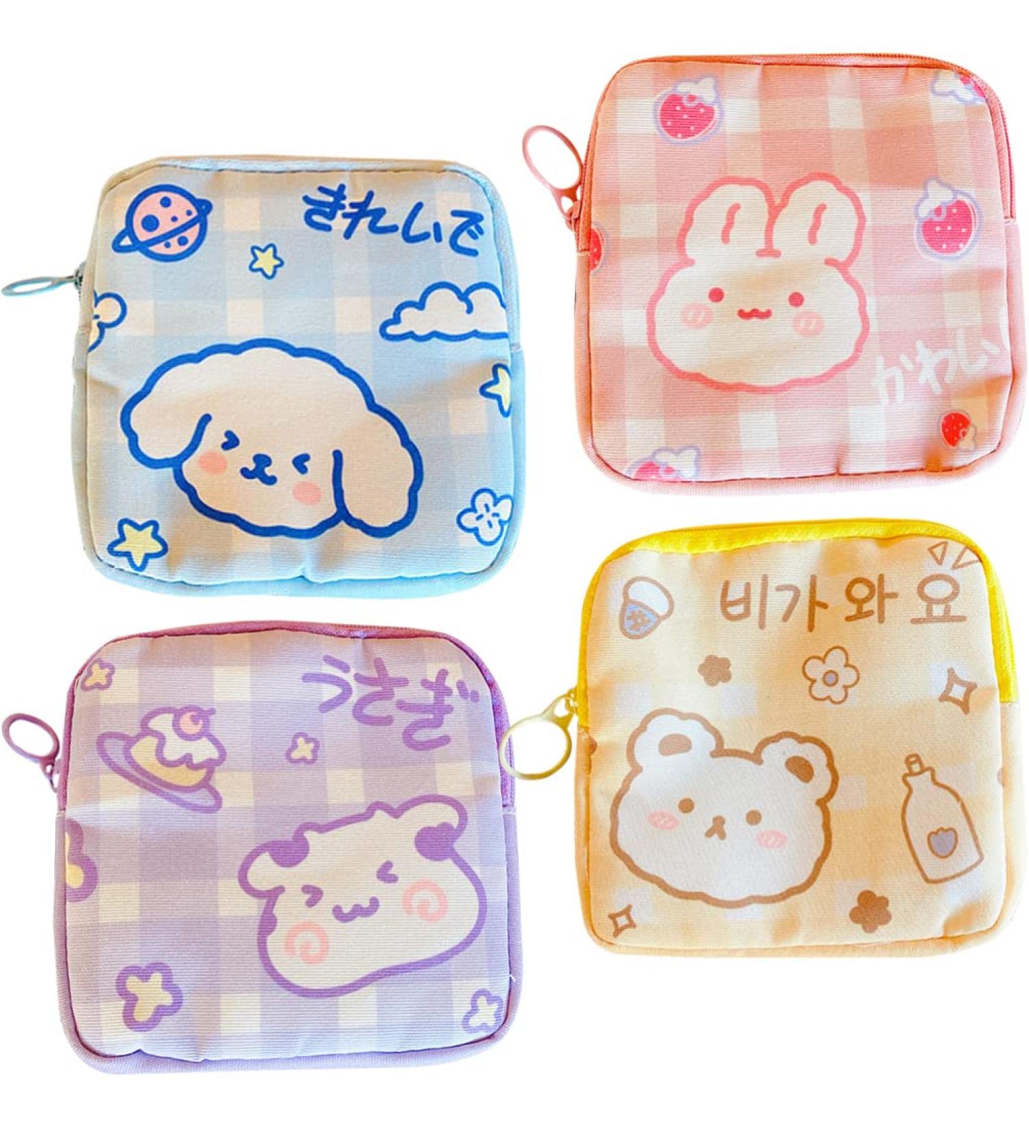 FOMIYES Outdoor Decor 4pcs Sanitary Napkin Storage Bag Cartoon Pouch - Portable and Reusable Organizer for Makeup and Sanitary Pads - Buy Online on GoSupps.com