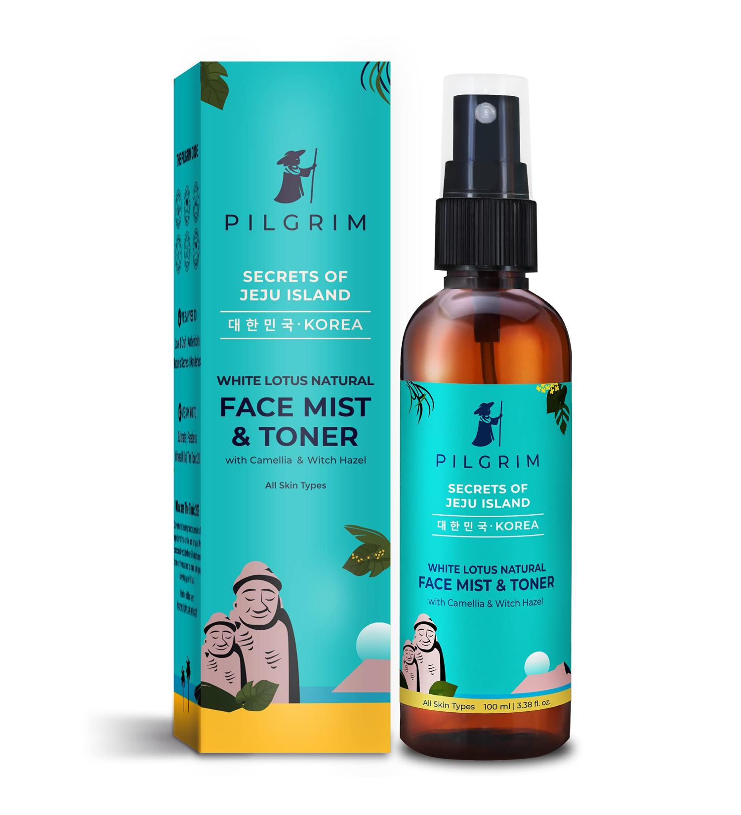 Pilgrim Korean Face Mist & Toner | Hydrating Camellia & Witch Hazel Formula | Enhance Skin Elasticity | 3.38 Fl Oz (100ml) - Soft & Supple Skin - Buy Online on GoSupps.com