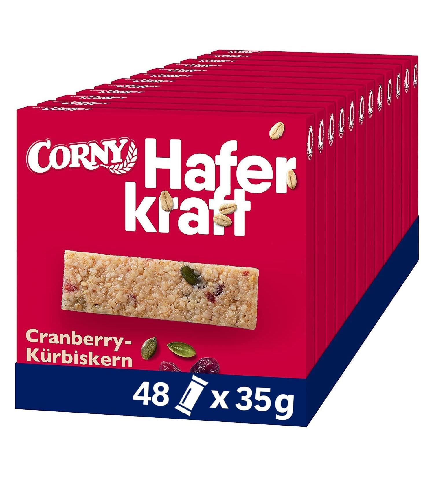 Oat Bar Corny Haferkraft Cranberry-Pumpkin Seed | Whole Grain Vegan Snack | 48x35g | International Shipping - Buy Online on GoSupps.com