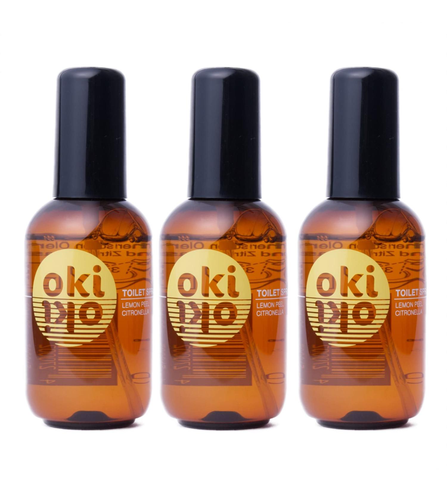 Okioki Toilet Spray 3x75ml | Natural Fragrance & Cleaning | Vegan Essential Oils | Up to 450 Applications - Buy Online on GoSupps.com