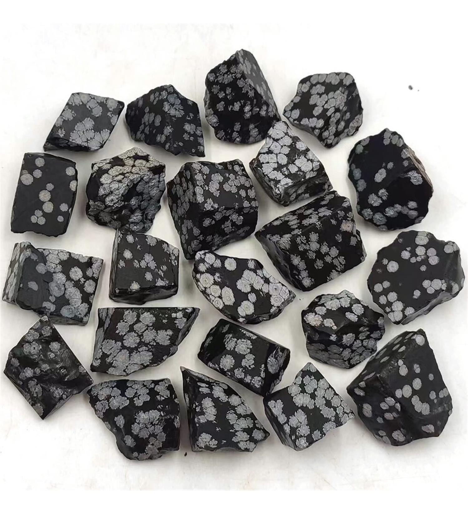 Natural Crystal Rough 1pc Natural Pink Opal Raw Stone Rough Quartz Crystal Rock Specimen Aquarium Home Decoration (Color : Snowflake Obsidian Size : 1pc 20-40mm) 1pc 20-40mm Snowflake Obsidian - Buy Online on GoSupps.com