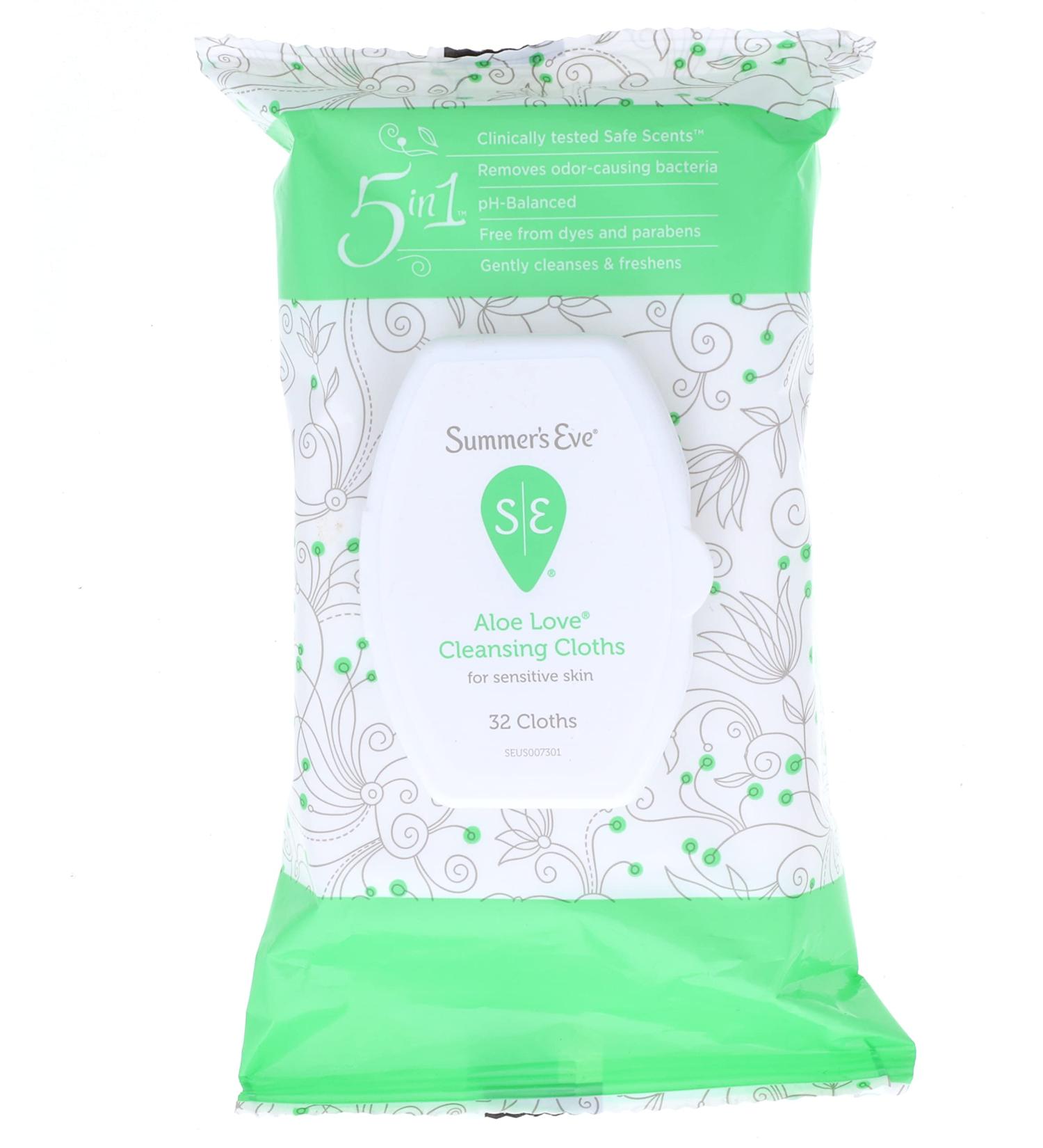 Summer's Eve Cleansing Cloths Aloe Love 32 ea - 2 Pack - Buy Online on GoSupps.com