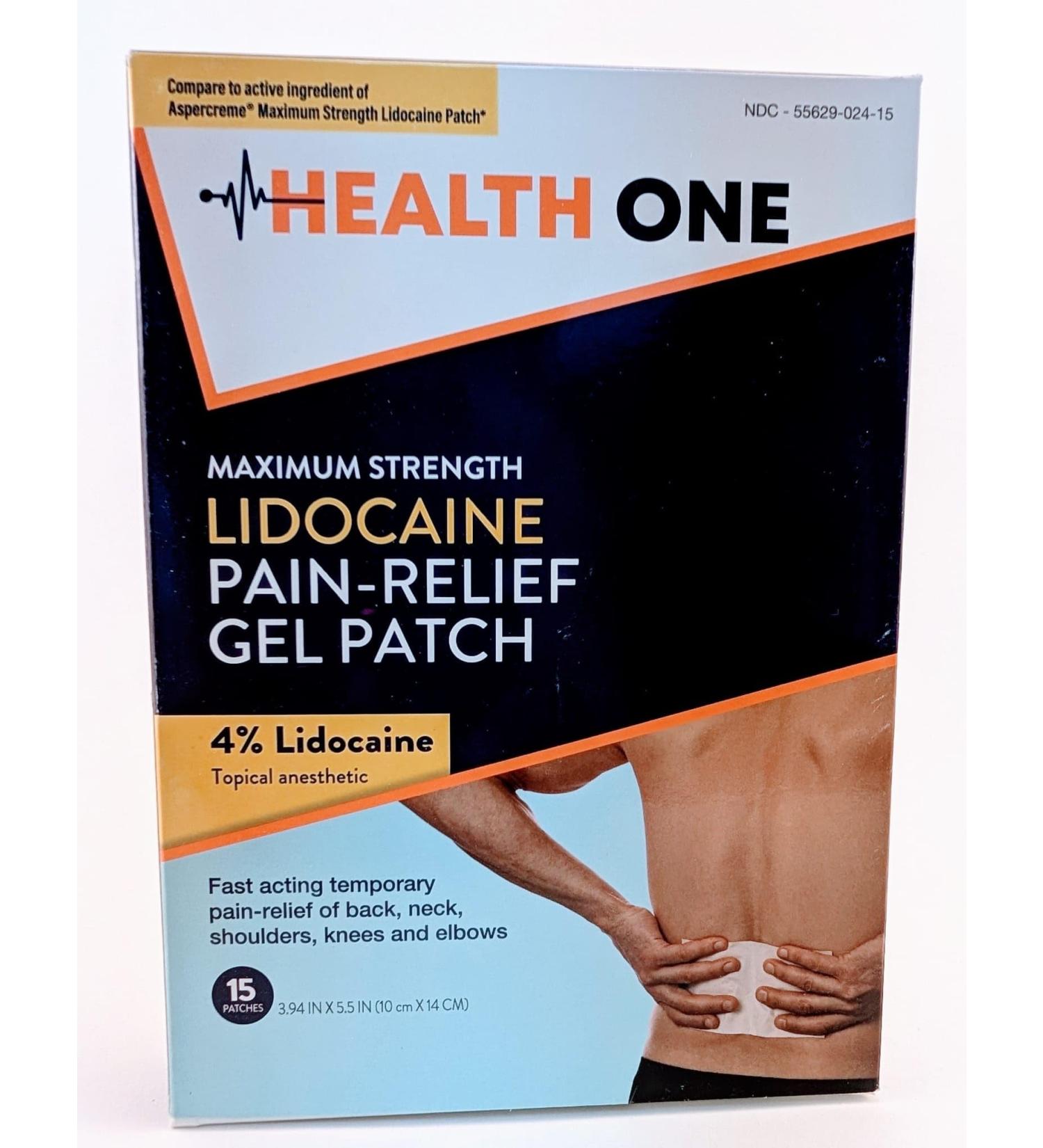 HEALTH ONE Maximum Strength Lidocaine Pain Relieving Gel Patch 4% Lidocaine - Buy Online on GoSupps.com