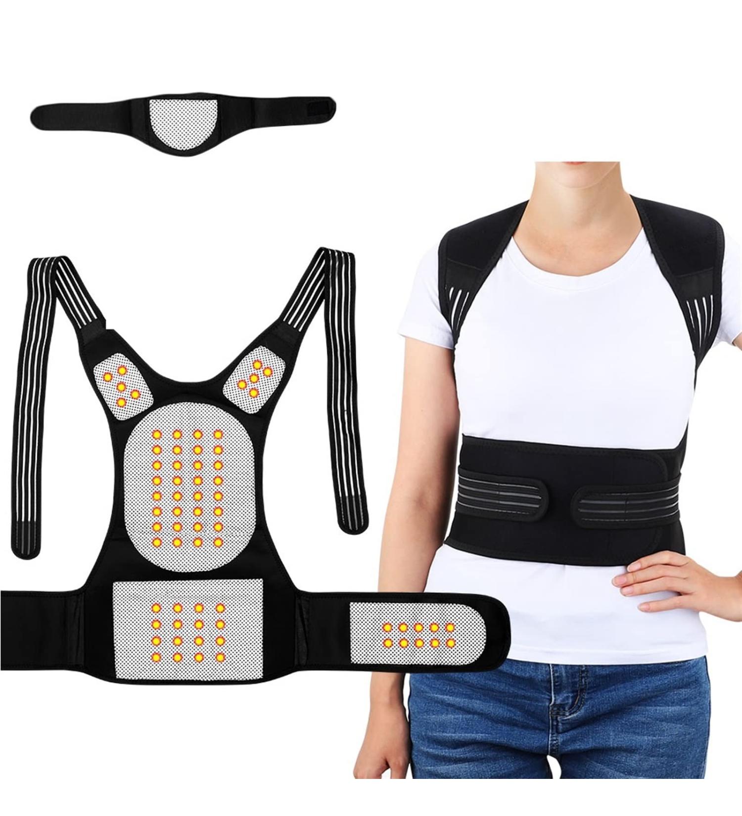 Tourmaline Self-Heating Magnetic Therapy Waist Back Shoulder Posture Corrector Spine Lumbar Brace Belt Pain Relief 68pcs Magnets Large - Buy Online on GoSupps.com