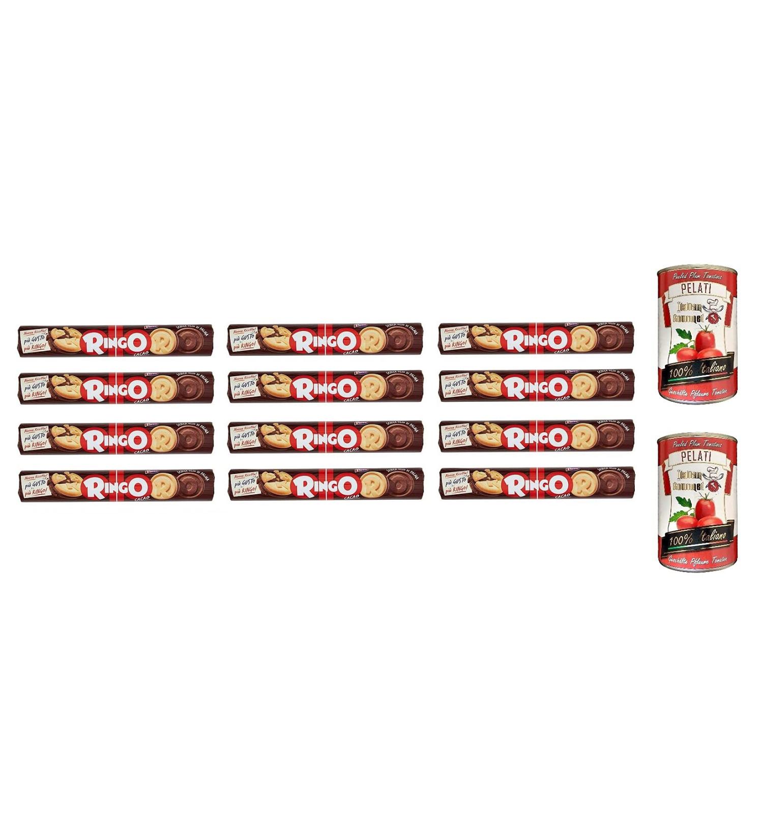  Italian Gourmet E.R. Pavesi Ringo Tube Cocoa Cream Cookies 165 g + 100% Italian Tomato Boxes 2 x 400 g - Buy Online on GoSupps.com