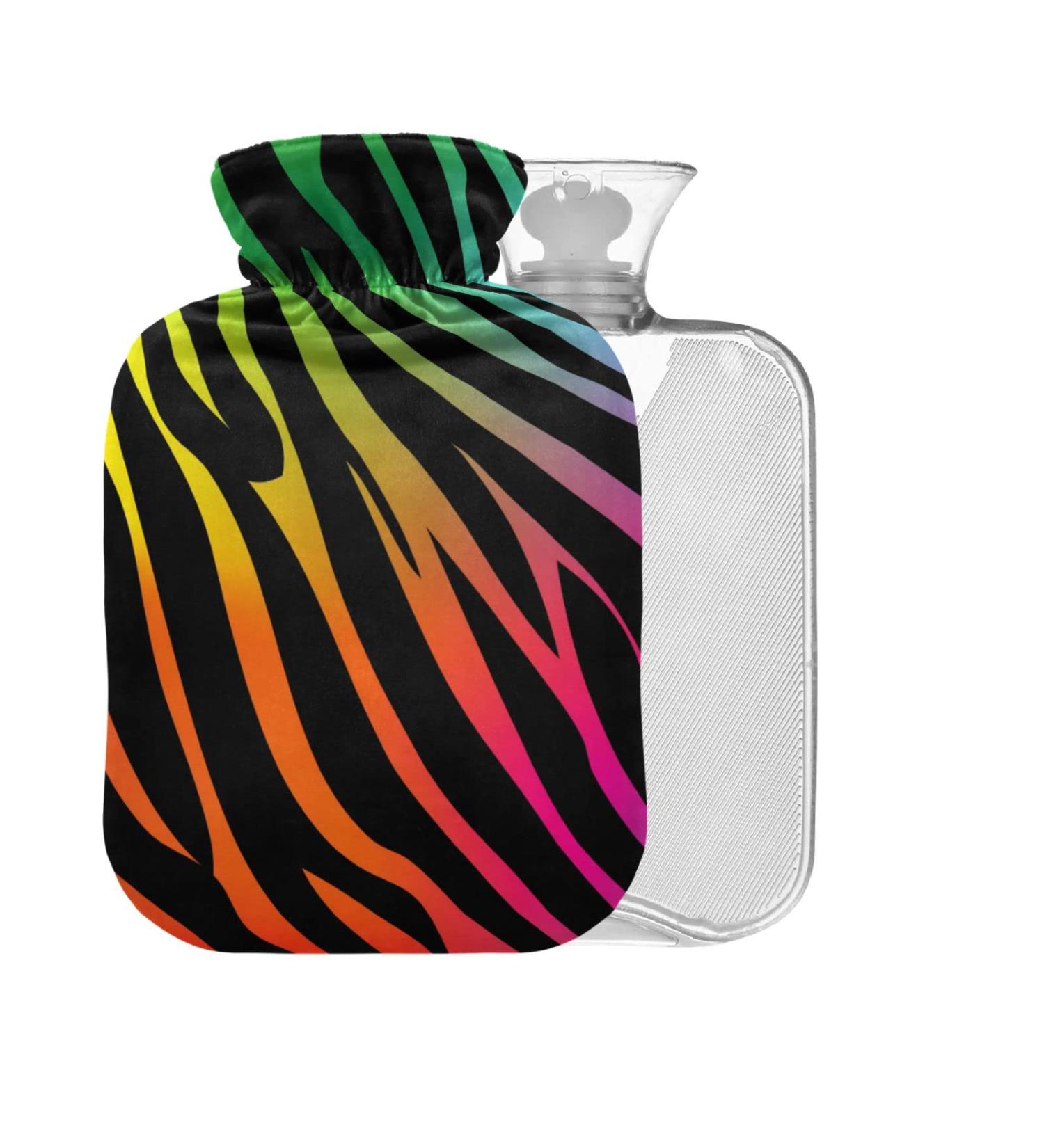 Buy Rainbow Zebra BAP Free Hot Water Bottle 2L | Large Pain Relief & Cold Compress | Fast International Shipping - Buy Online on GoSupps.com