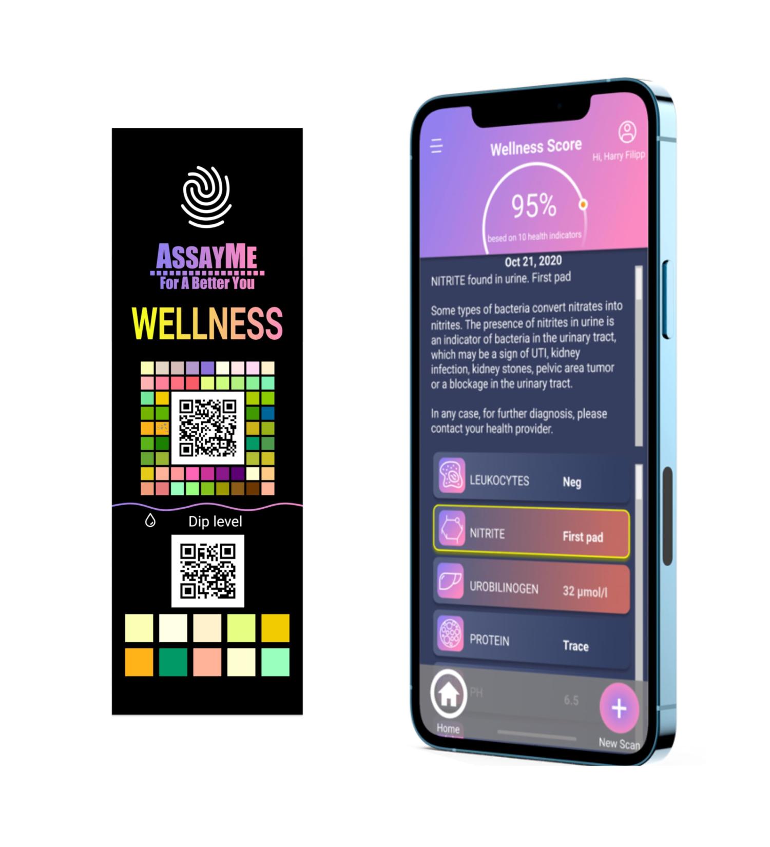 Wellness Urine Home Test Strips with Mobile App - UTI Kidney Liver & pH Testing for Women | Accurate Urinalysis at Home - Buy Online on GoSupps.com
