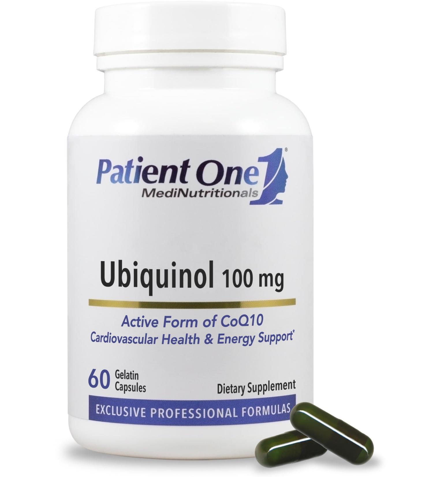 Patient One Ubiquinol 100 mg | Supplement to Support Heart and Vascular Health* | Active Antioxidant Form of CoQ10 | 60 Capsules - Buy Online on GoSupps.com
