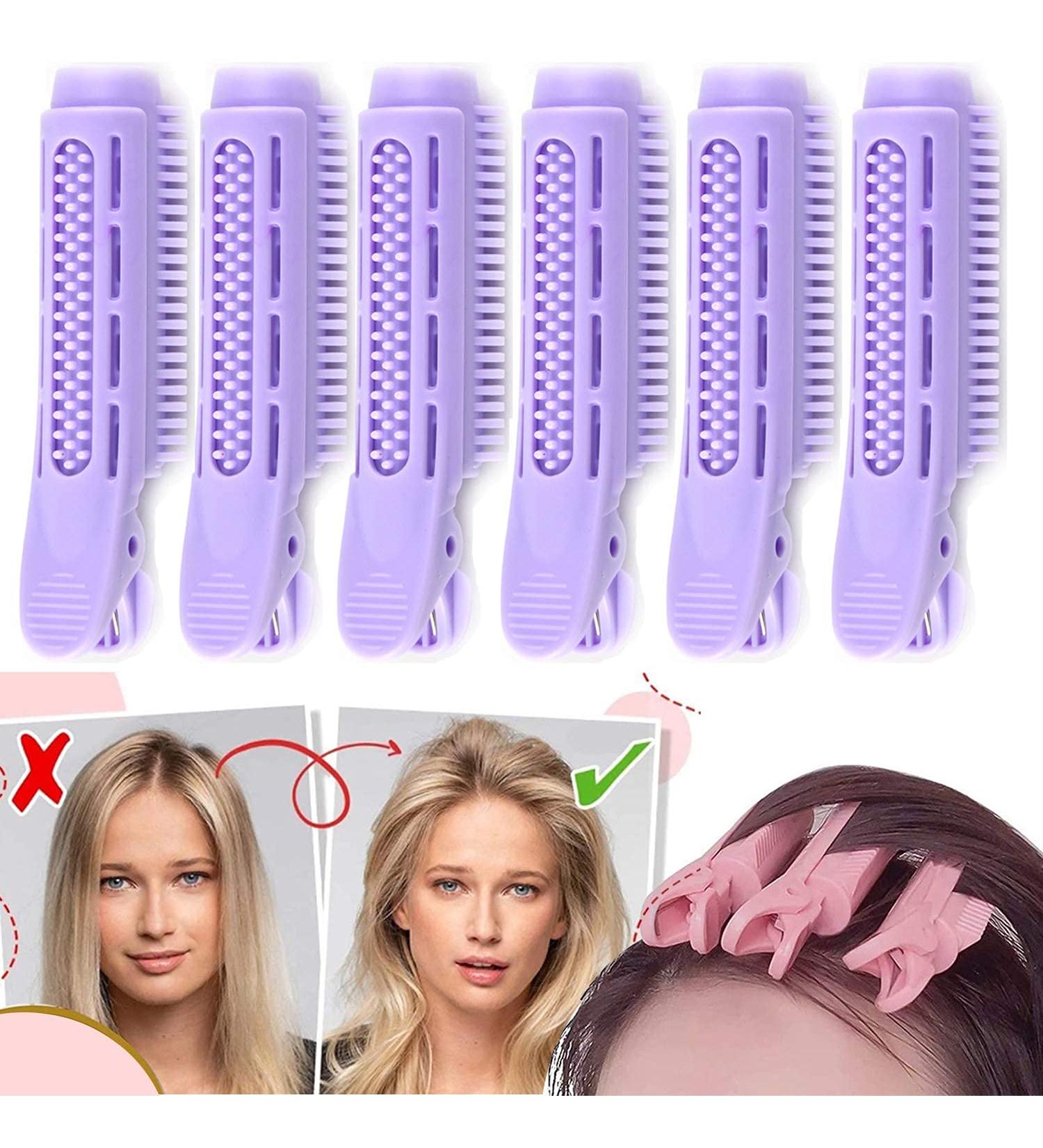 6PCS Instant Hair Volumizing Clip for Women - DIY Hair Curlers for Natural Fluffy Hair - Purple, Long/Short Hair Root Lift Styling Tool - Buy Online on GoSupps.com