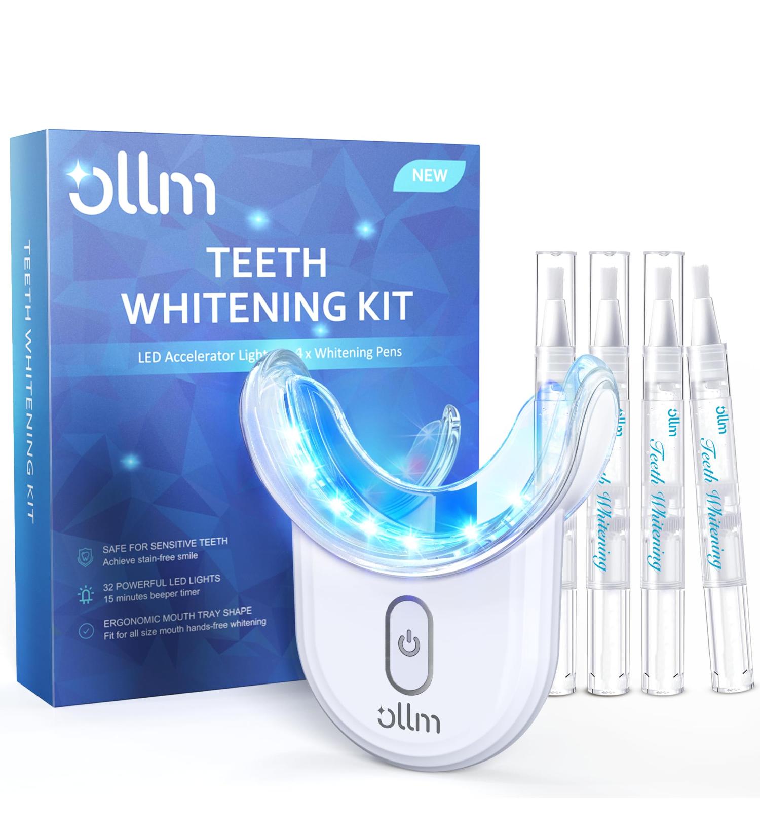 Teeth Whitening Kit for Sensitive Teeth - 35% Carbamide Peroxide Gel LED Light & Dental Trays - Professional Home Oral Care System - Buy Online on GoSupps.com