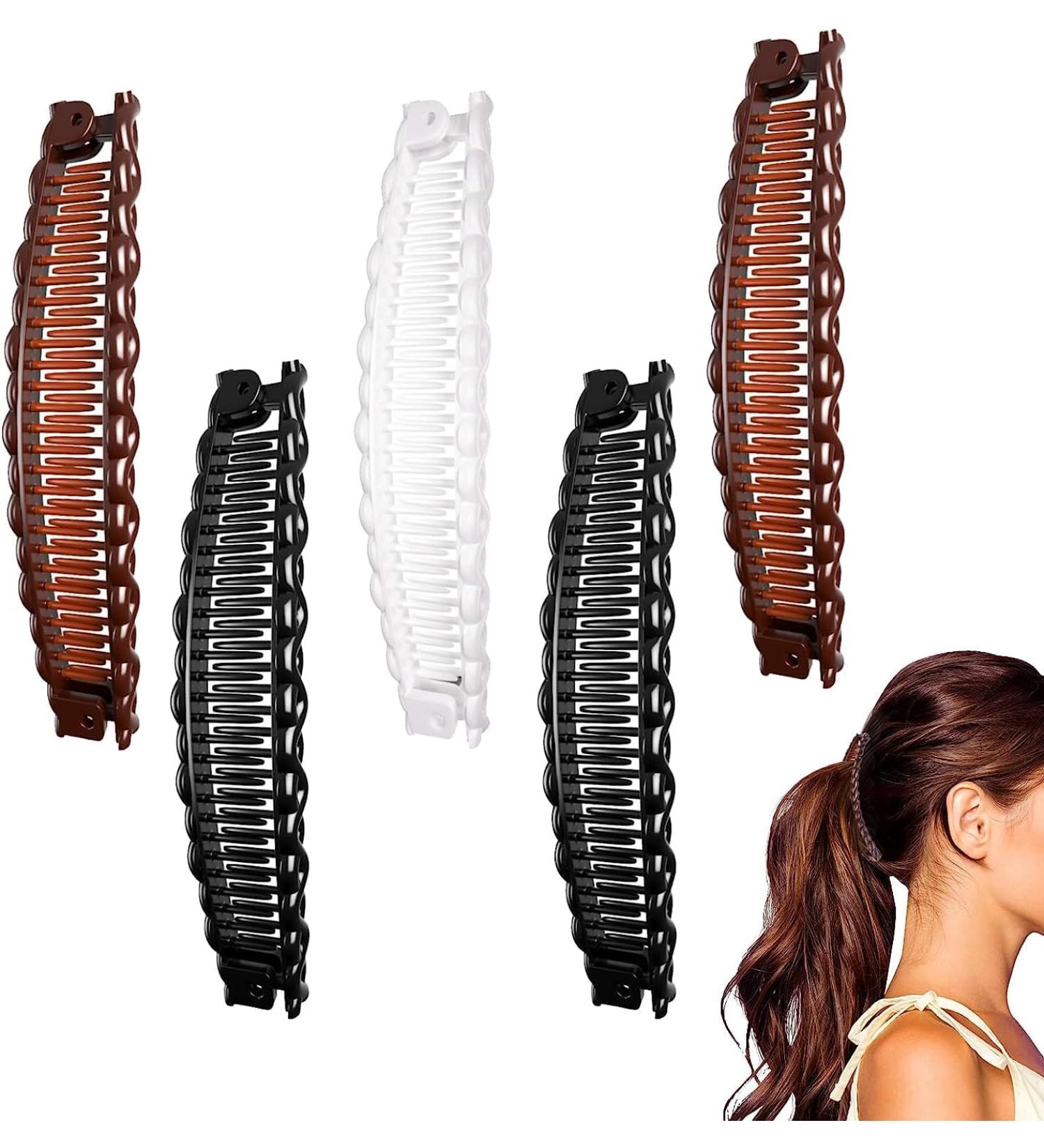 Stylish and Practical Hair Accessories Set - 5 PCS Long Hair Banana Clips Comb Fish Shape Grip Slide for Women - Buy Online on GoSupps.com