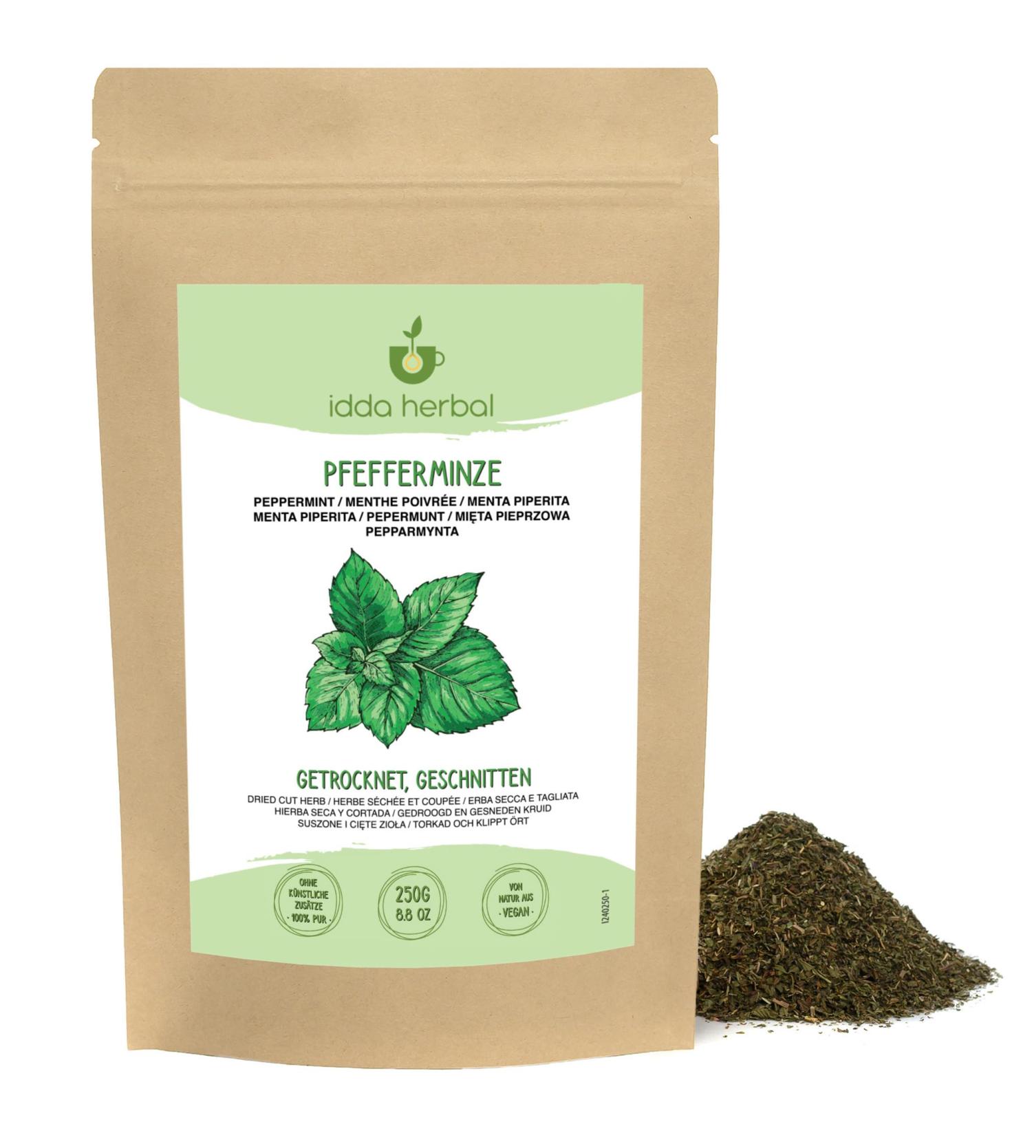  IDDA Herbal IDDA Herbal Peppermint Herbal Tea 250g Dried and Cut Mint Loose Tea Mentha Piperita - Buy Online on GoSupps.com